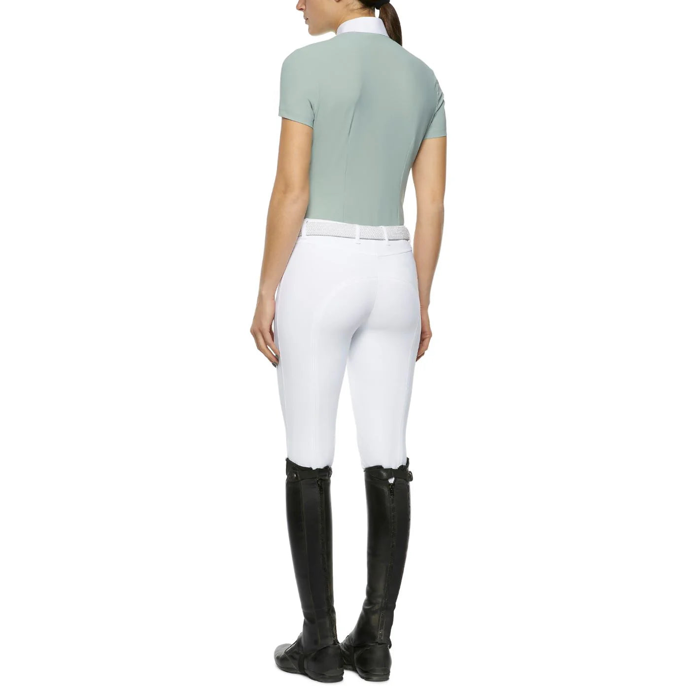 CAVALLERIA TOSCANA WOMEN'S PLEATED S/S JERSEY COMPETITION POLO SHIRT