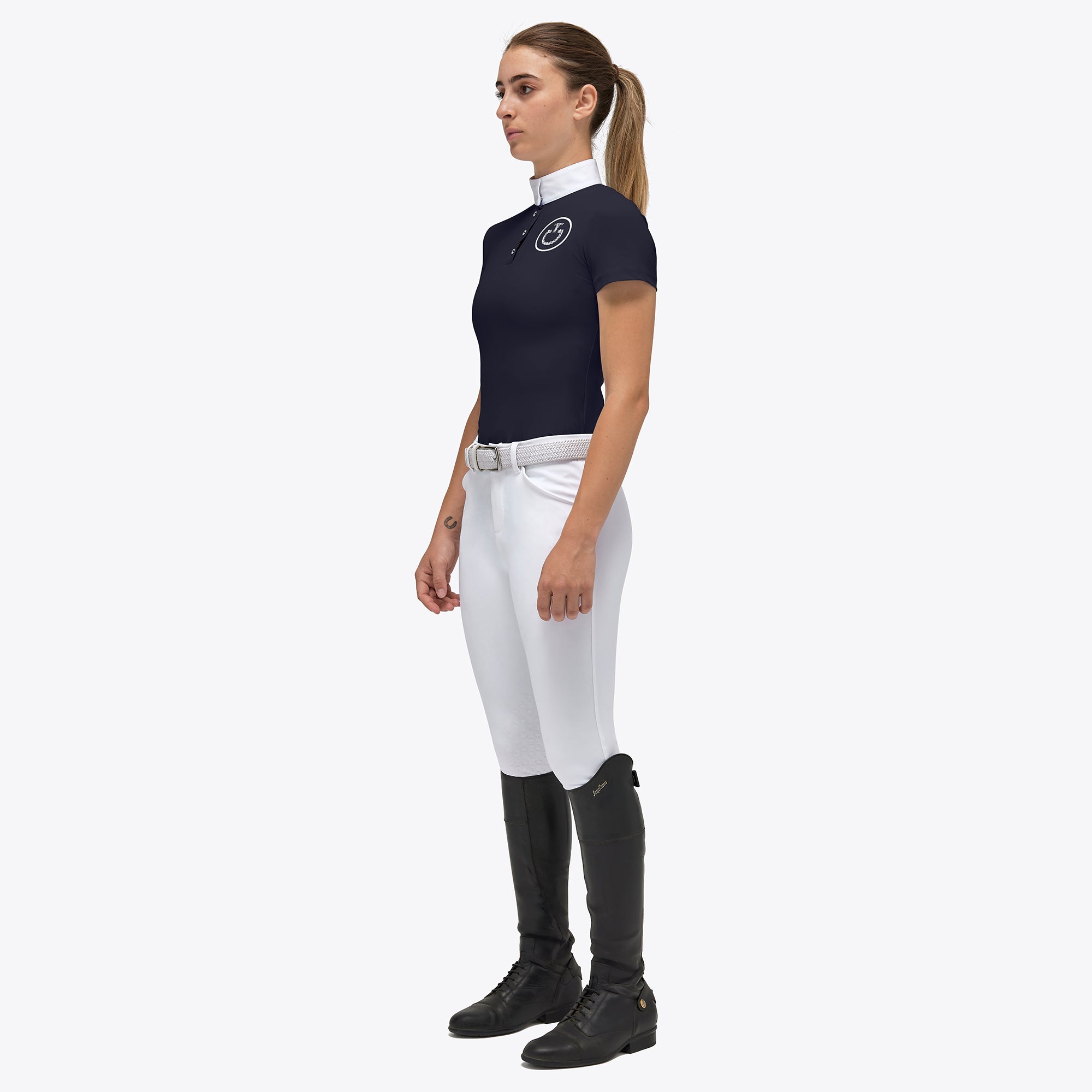 CAVALLERIA TOSCANA CROSS STITCH PRINT JERSEY S/S COMPETITION SHIRT