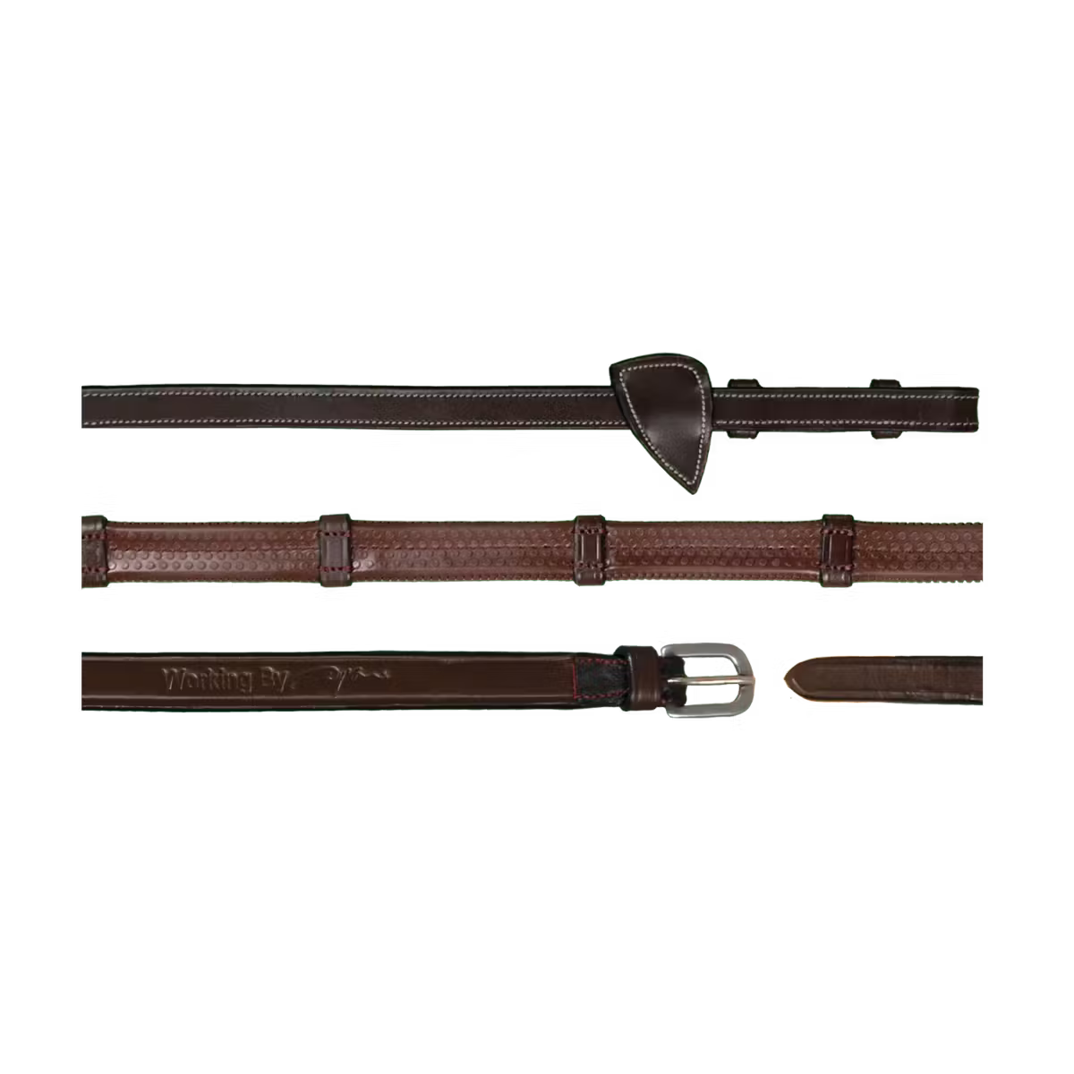 DYON 1/2" Rubber Reins With 7 Leather Loops