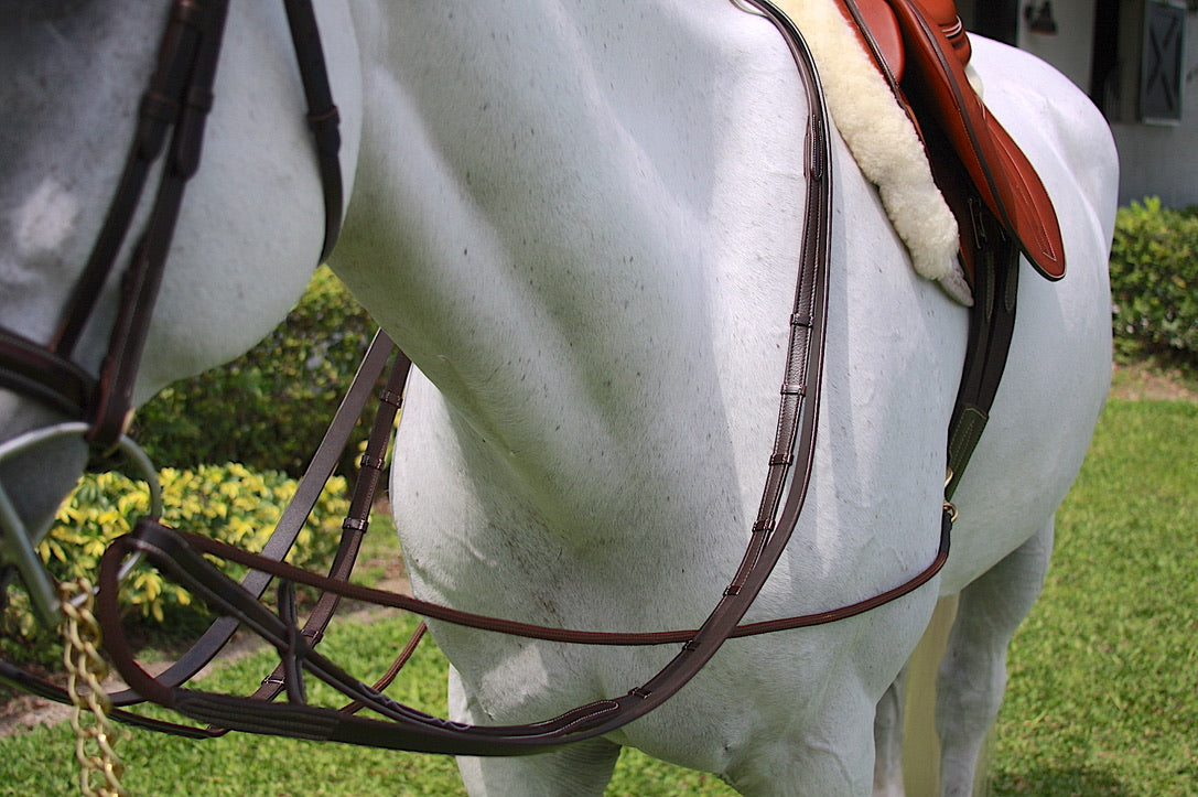 DRAW REINS (BRASS) BROWN FULL