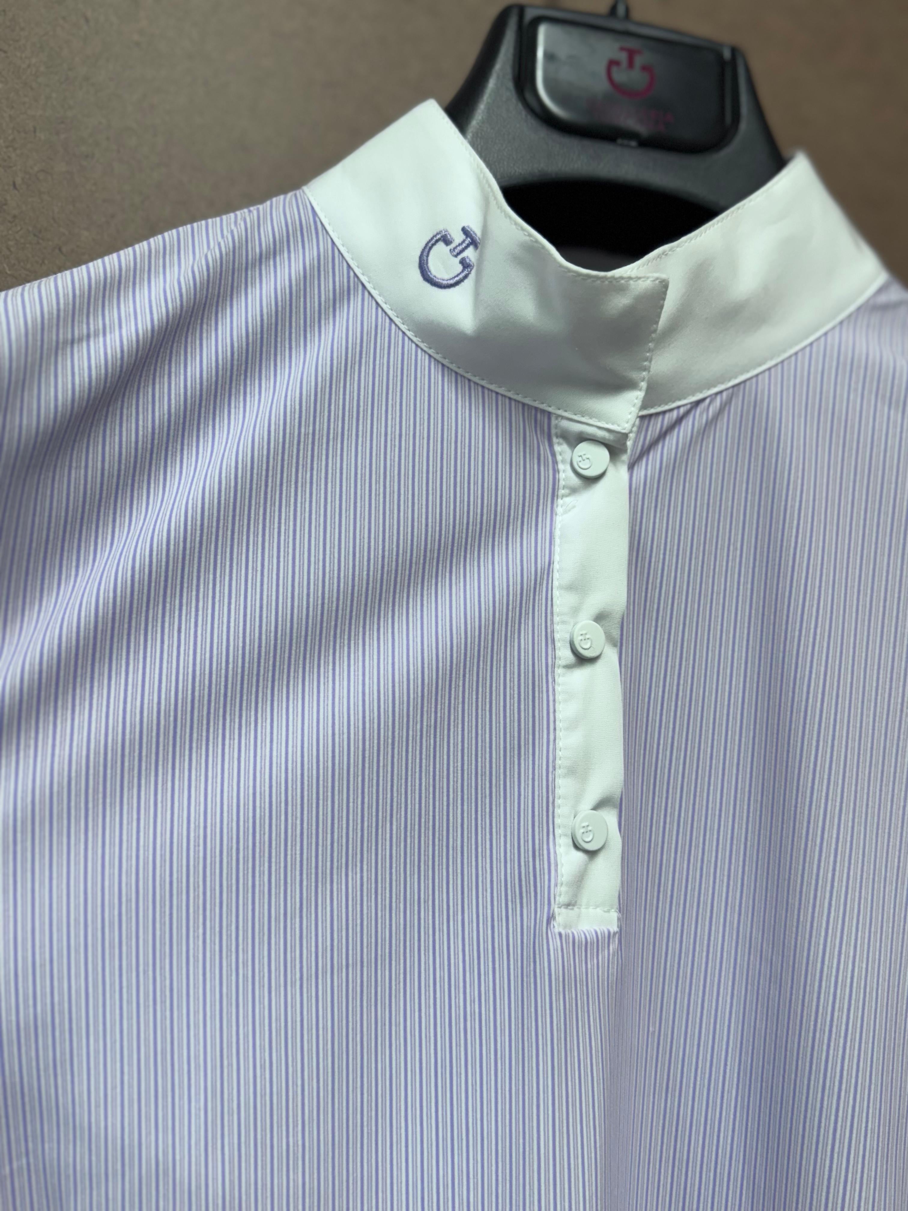 CAVALLERIA TOSCANA WOMEN'S JERSEY PRINTED S/S BUTTON UP COMPETITION POLO