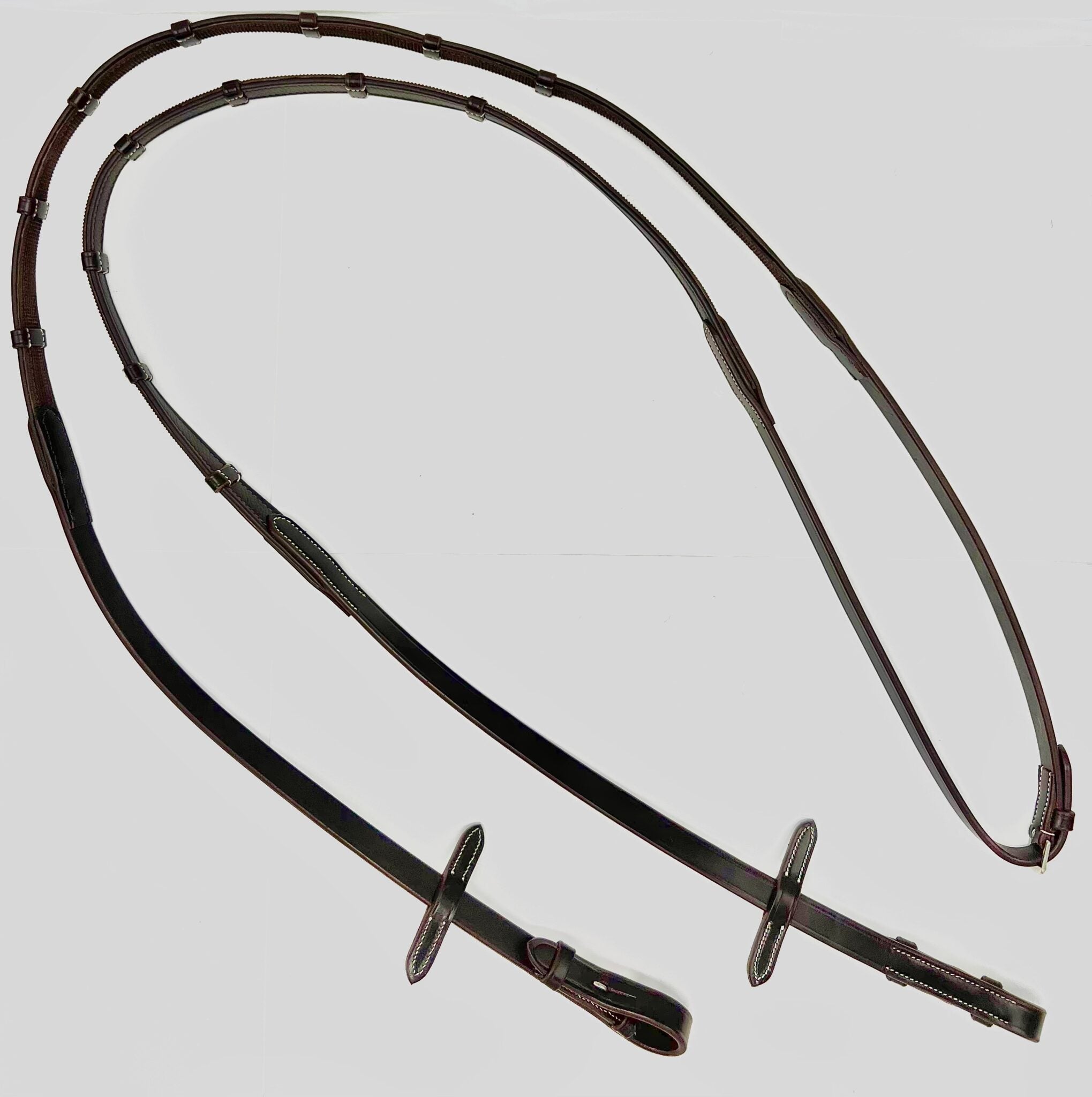 AVILA EQUESTRIAN MONZA HUNTER LEATHER W/ RUBBER FLAT REINS - BROWN