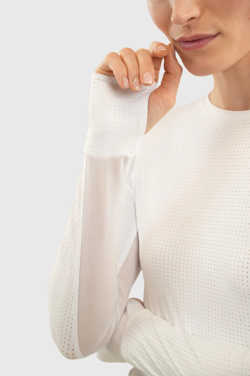 HARCOUR Bluvea Women's Perforated Long Sleeve Crew Neck