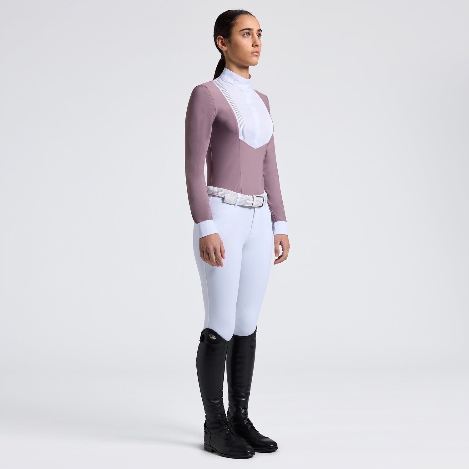 CAVALLERIA TOSCANA GIRLS' LONG-SLEEVE JERSEY COMPETITION SHIRT W/ BIB