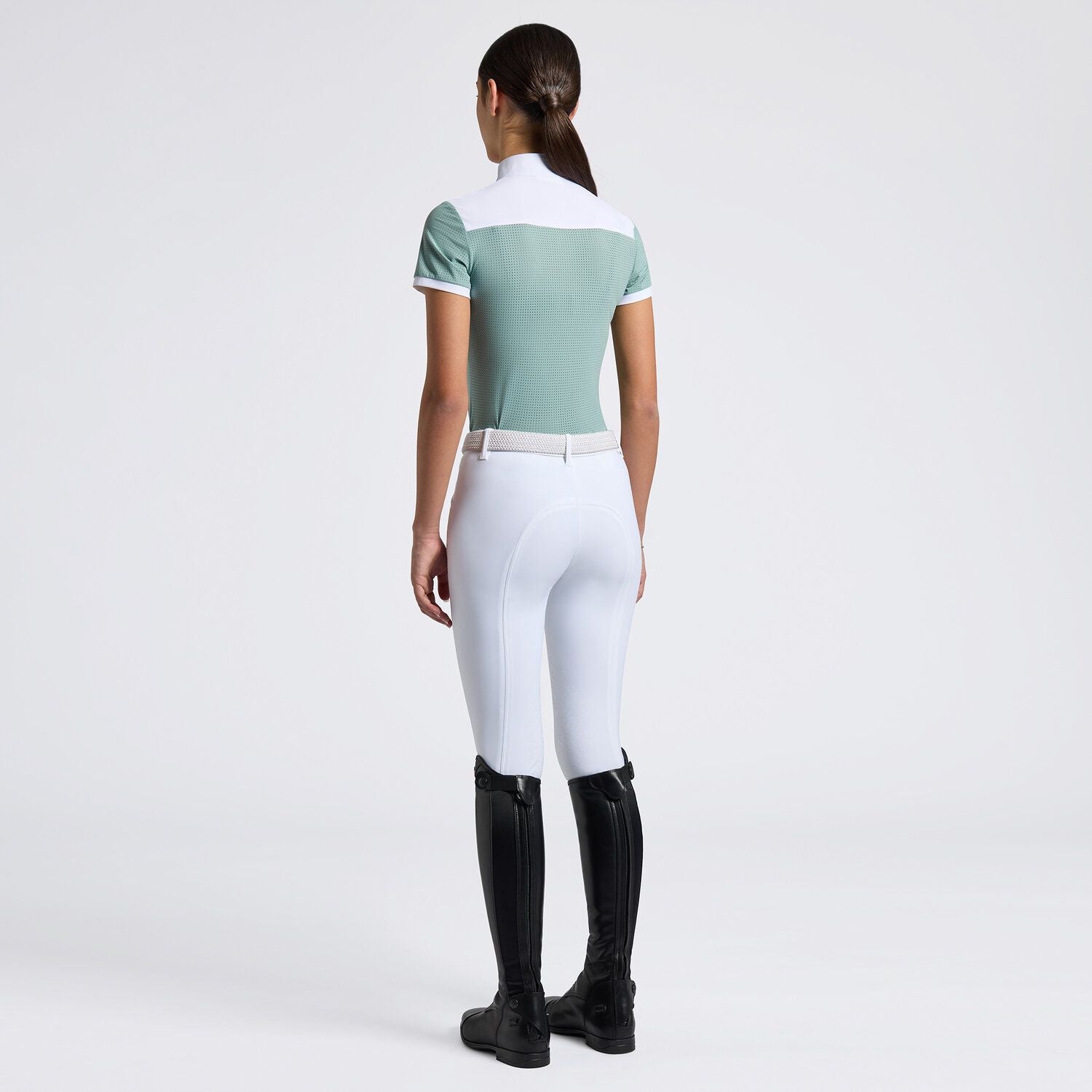 CAVALLERIA TOSCANA GIRLS' SHORT-SLEEVE PERFORATED JERSEY COMPETITION SHIRT