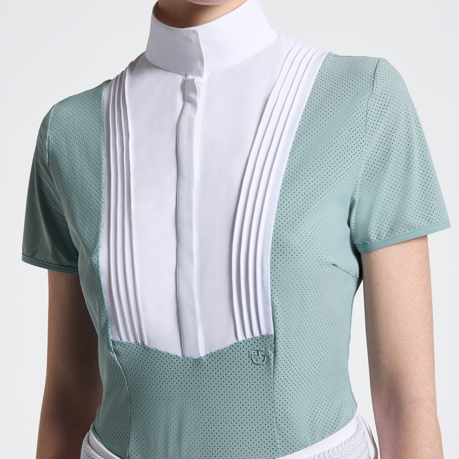 CAVALLERIA TOSCANA WOMEN'S AMERICAN PERFORATED S/S SHIRT