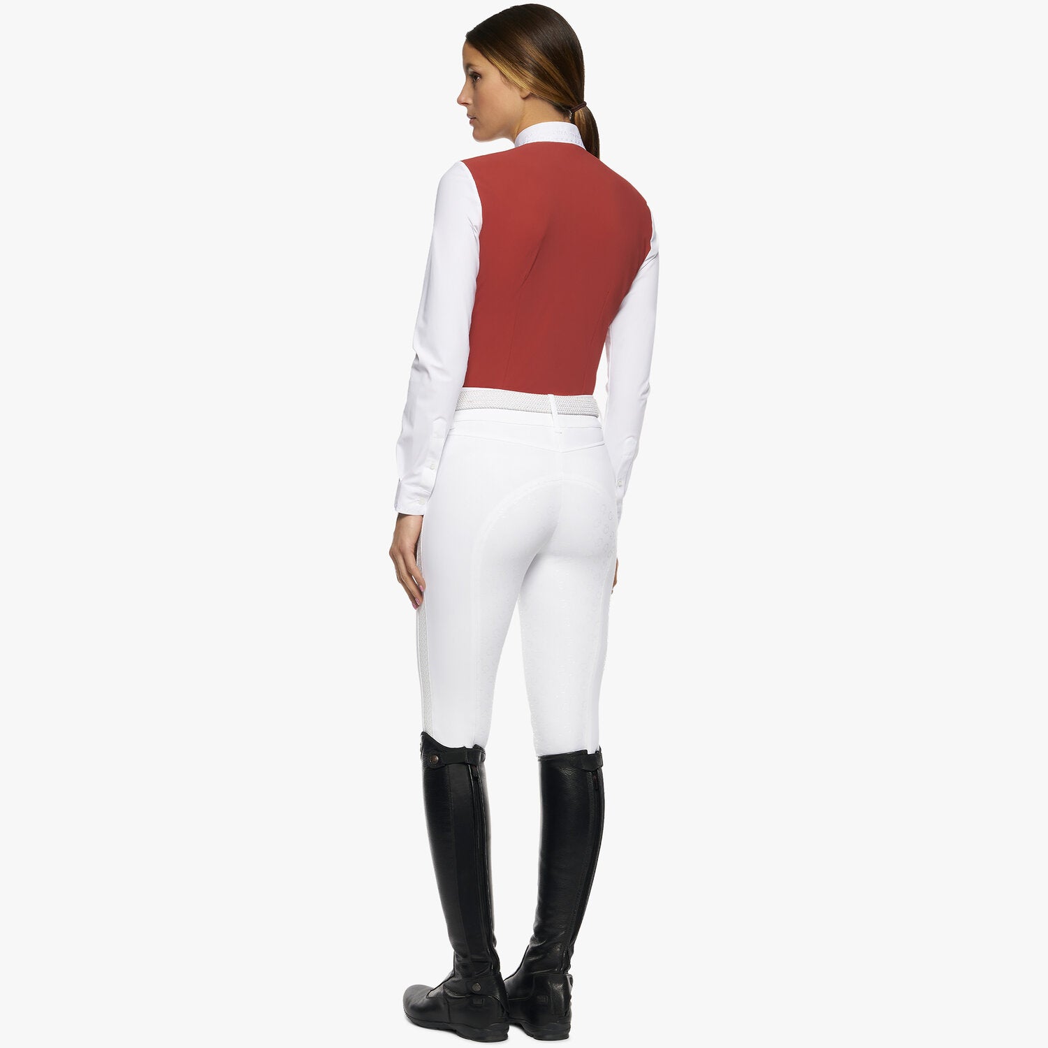 CAVALLERIA TOSCANA WOMEN'S PLEATED JERSEY L/S SHIRT
