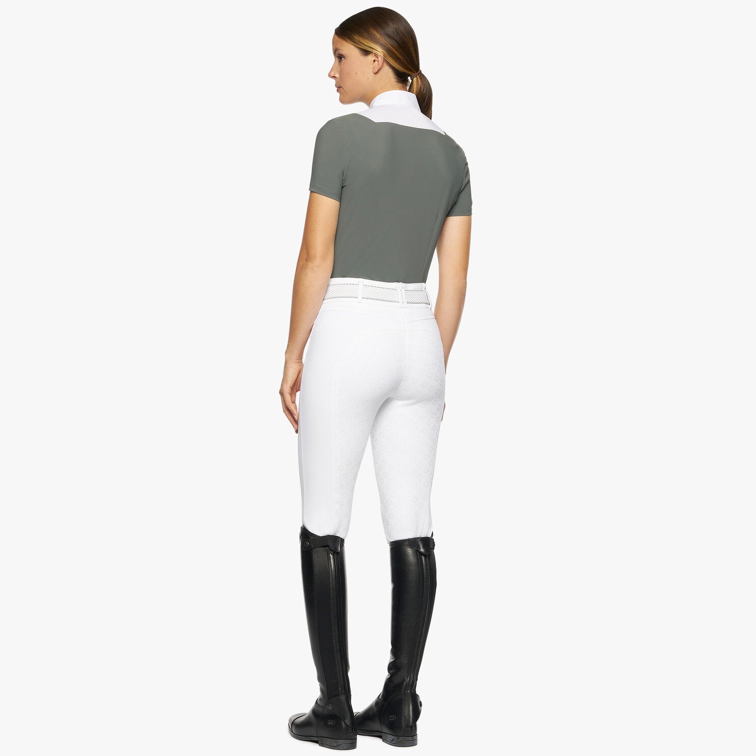 CAVALLERIA TOSCANA WOMEN'S JERSEY W/ POPLIN BIB S/S COMPETITION SHIRT