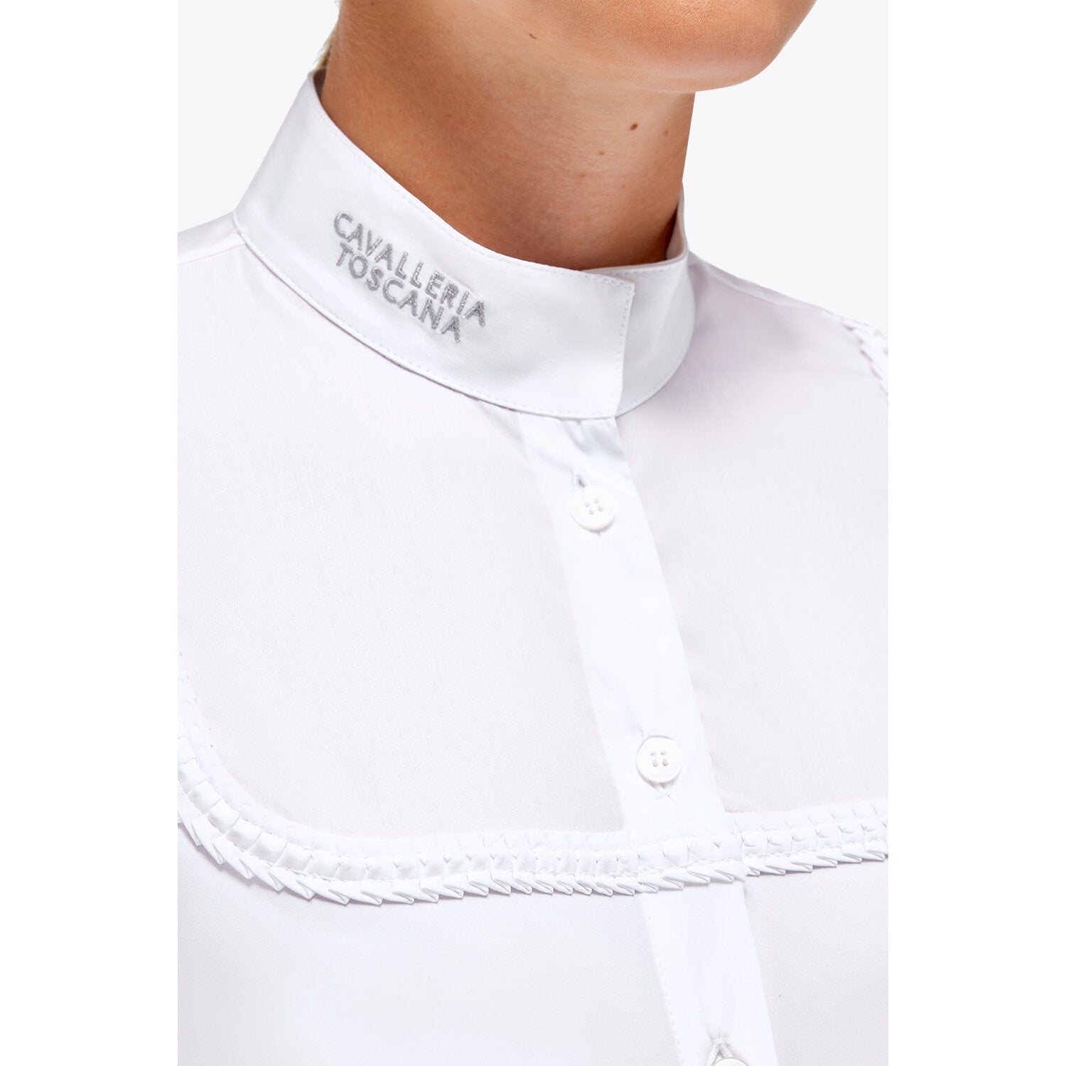 CAVALLERIA TOSCANA WOMEN'S JERSEY L/S COMPETITION SHIRT W/ DECORATIVE TRIM