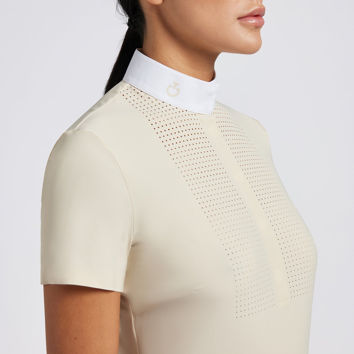 CAVALLERIA TOSCANA WOMEN'S HEAT SEALED PERFORATED BIB S/S COMPETITION SHIRT