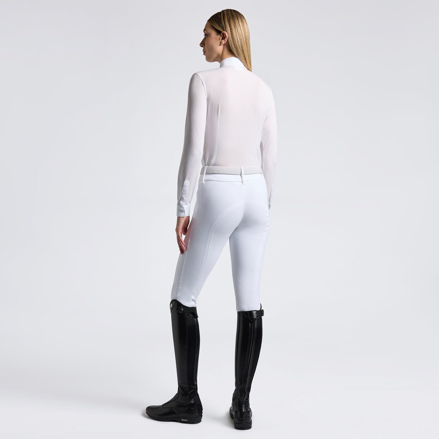 CAVALLERIA TOSCANA WOMEN'S COMPETITION SHIRT IN TECHNICAL JERSEY WITH BUTTONS