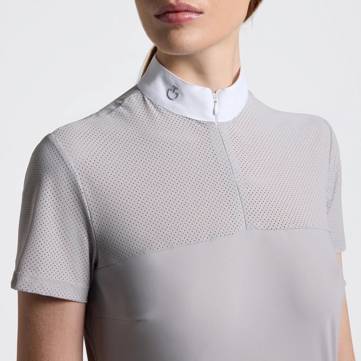Cavalleria Toscana Women's PERFORATED JERSEY INSERTS S/S COMPETITION SHIRT