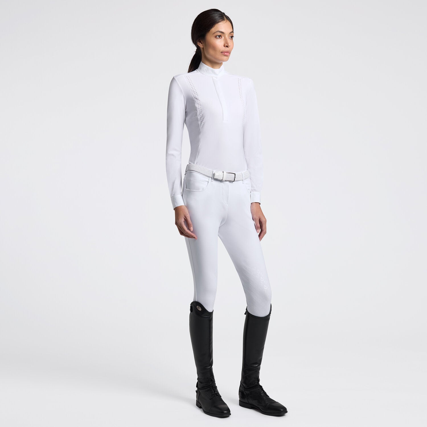 CAVALLERIA TOSCANA WOMEN'S L/S PERFORATED JERSEY COMPETITION SHIRT