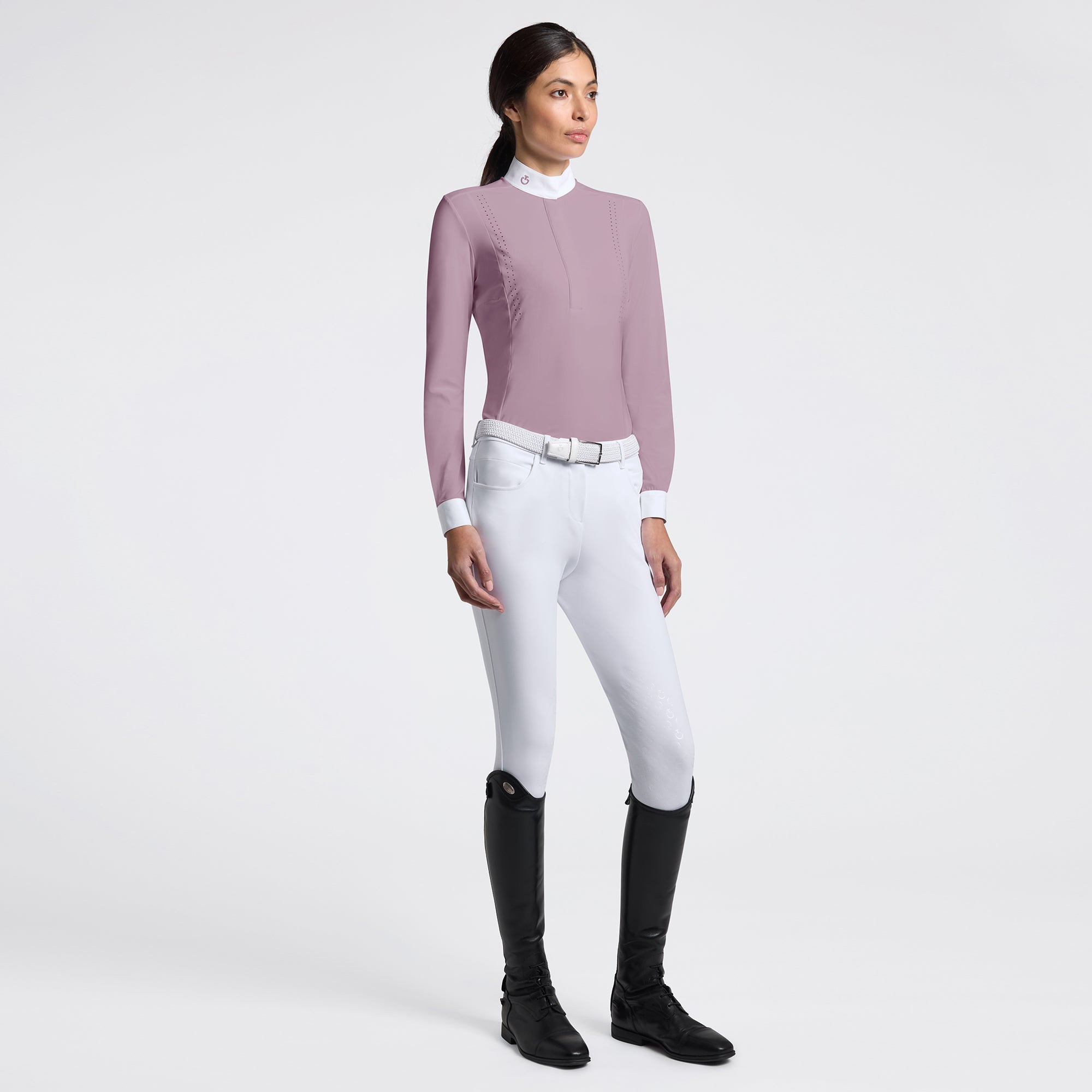 CAVALLERIA TOSCANA WOMEN'S L/S PERFORATED JERSEY COMPETITION SHIRT