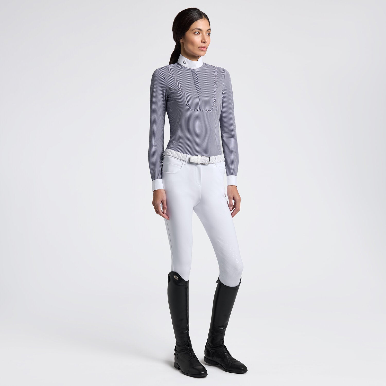 CAVALLERIA TOSCANA WOMEN'S L/S STRIPES COMPETITION SHIRT