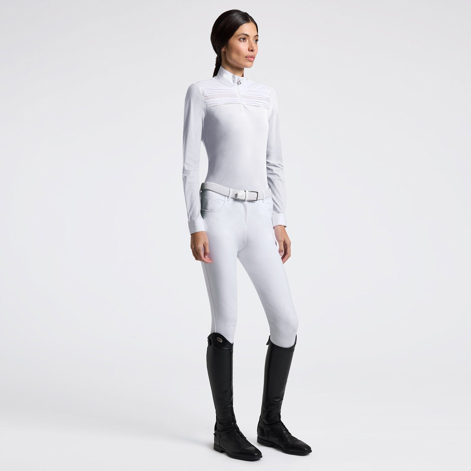 CAVALLERIA TOSCANA WOMEN'S L/S PLEATED INSERT COMPETITION SHIRT