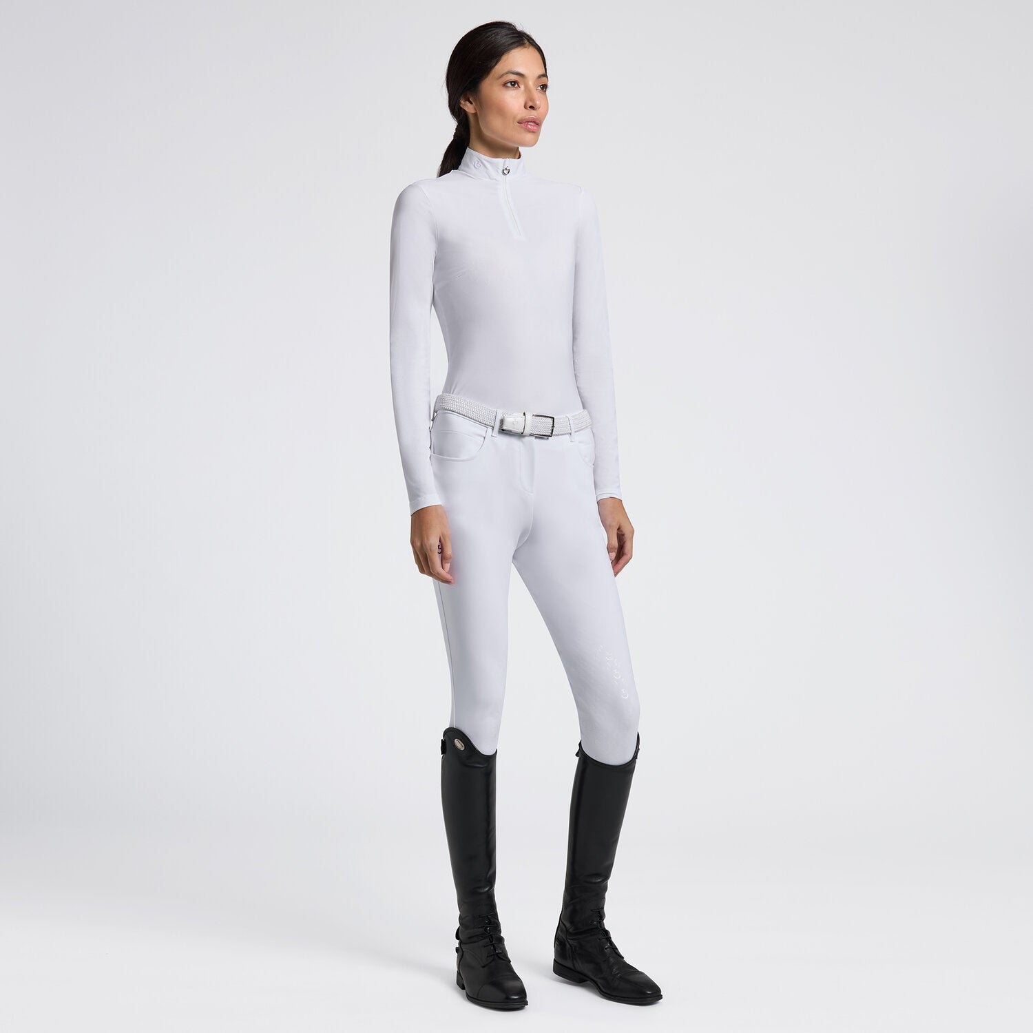 CAVALLERIA TOSCANA WOMEN'S L/S WARM JERSEY W/ JACQUARD INSERT