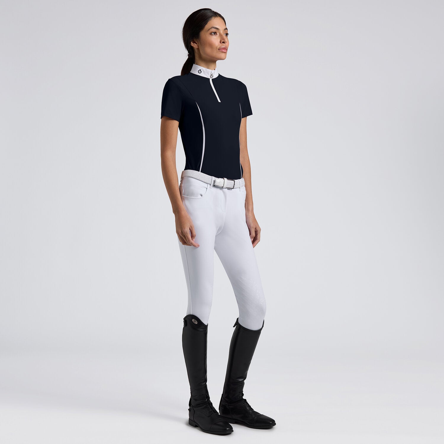 CAVALLERIA TOSCANA WOMEN'S S/S INSERT MESH COMPETITION SHIRT