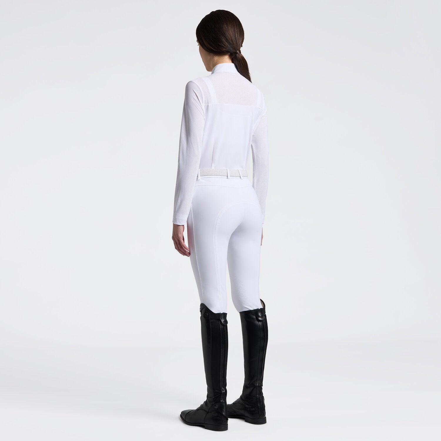 CAVALLERIA TOSCANA WOMEN'S COMPETITION SHIRT WITH HALF-ZIP AND PERFORATED SLEEVES
