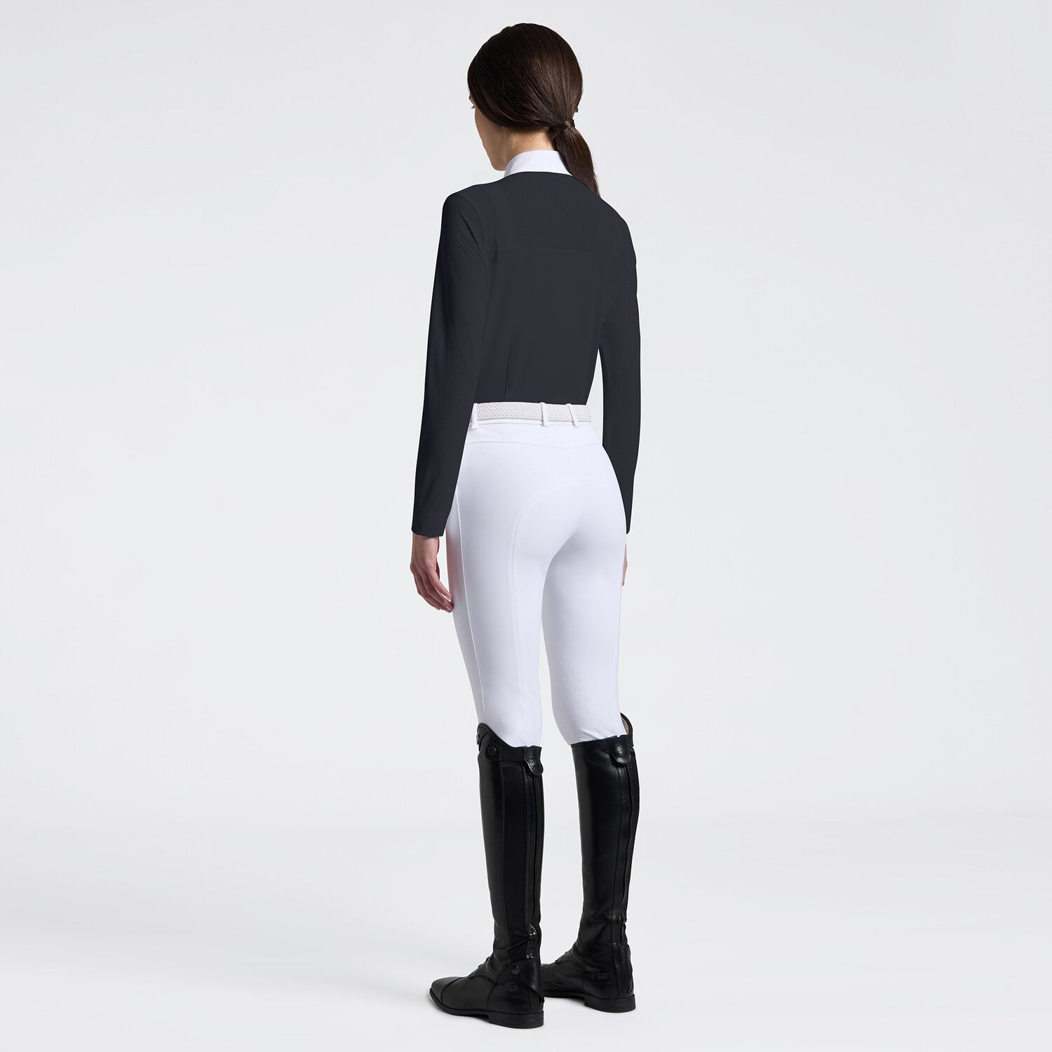 CAVALLERIA TOSCANA WOMEN'S COMPETITION SHIRT WITH HALF-ZIP AND PERFORATED SLEEVES