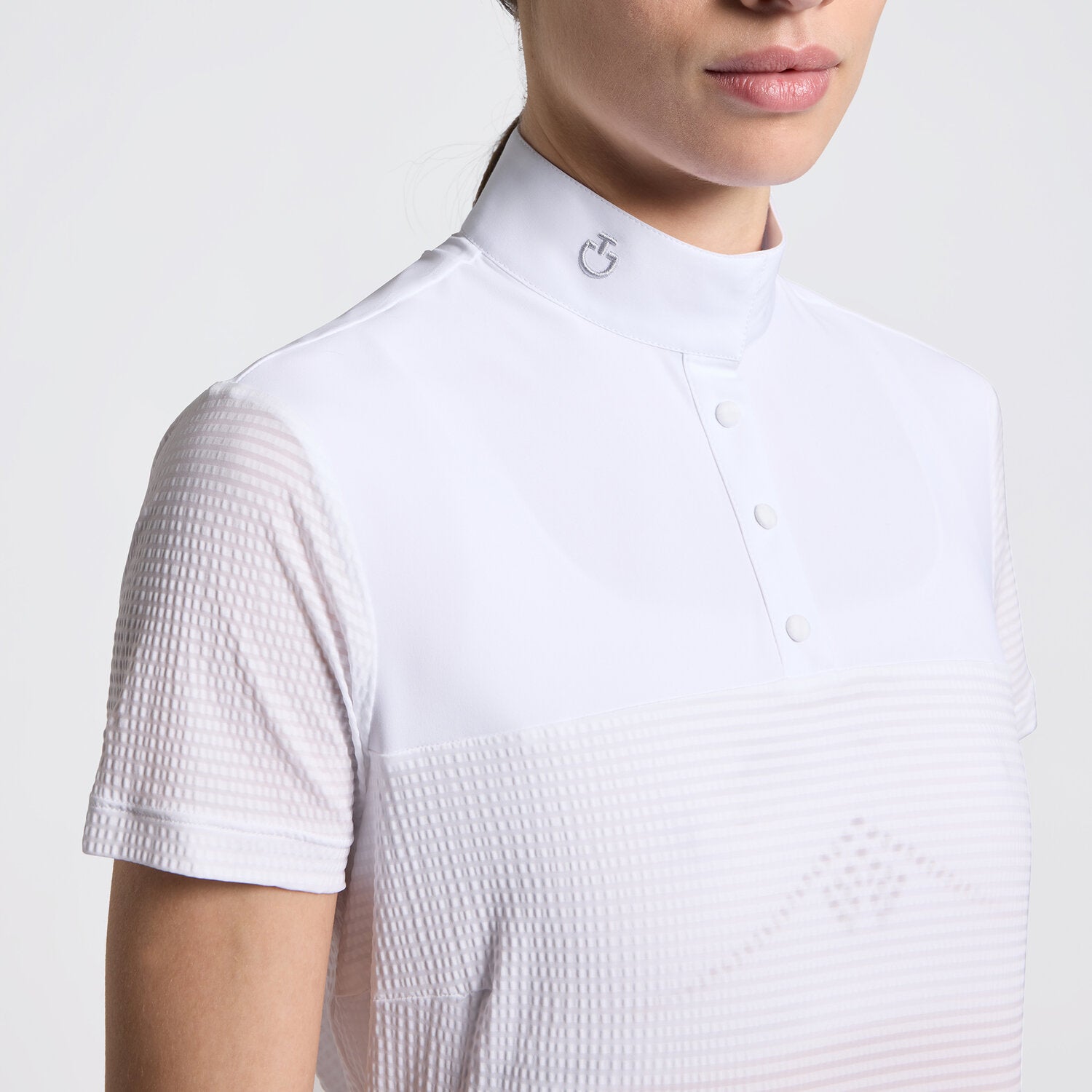 CAVALLERIA TOSCANA WOMEN'S STRIPE JERSEY S/S COMPETITION SHIRT