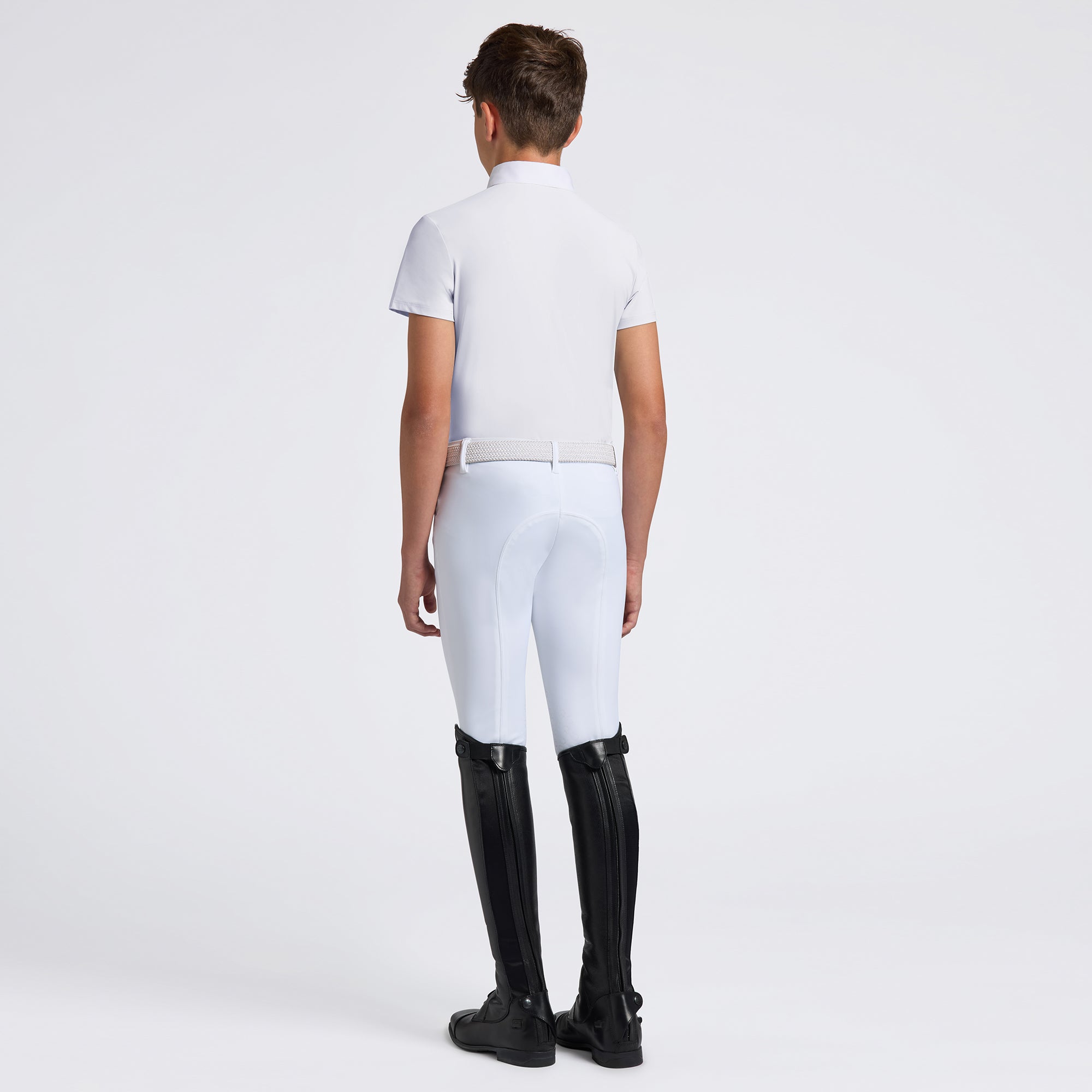 CAVALLERIA TOSCANA BOYS' JERSEY S/S ZIP COMPETITION SHIRT