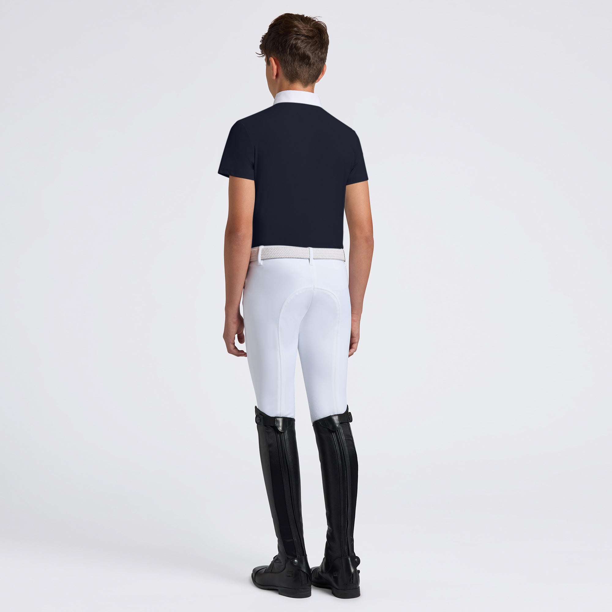 CAVALLERIA TOSCANA BOYS' JERSEY S/S ZIP COMPETITION SHIRT