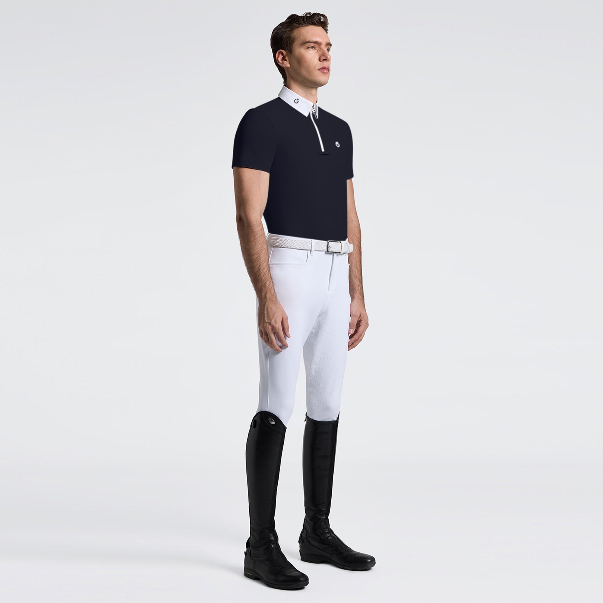 CAVALLERIA TOSCANA MEN'S S/S ZIP COMPETITION SHIRT