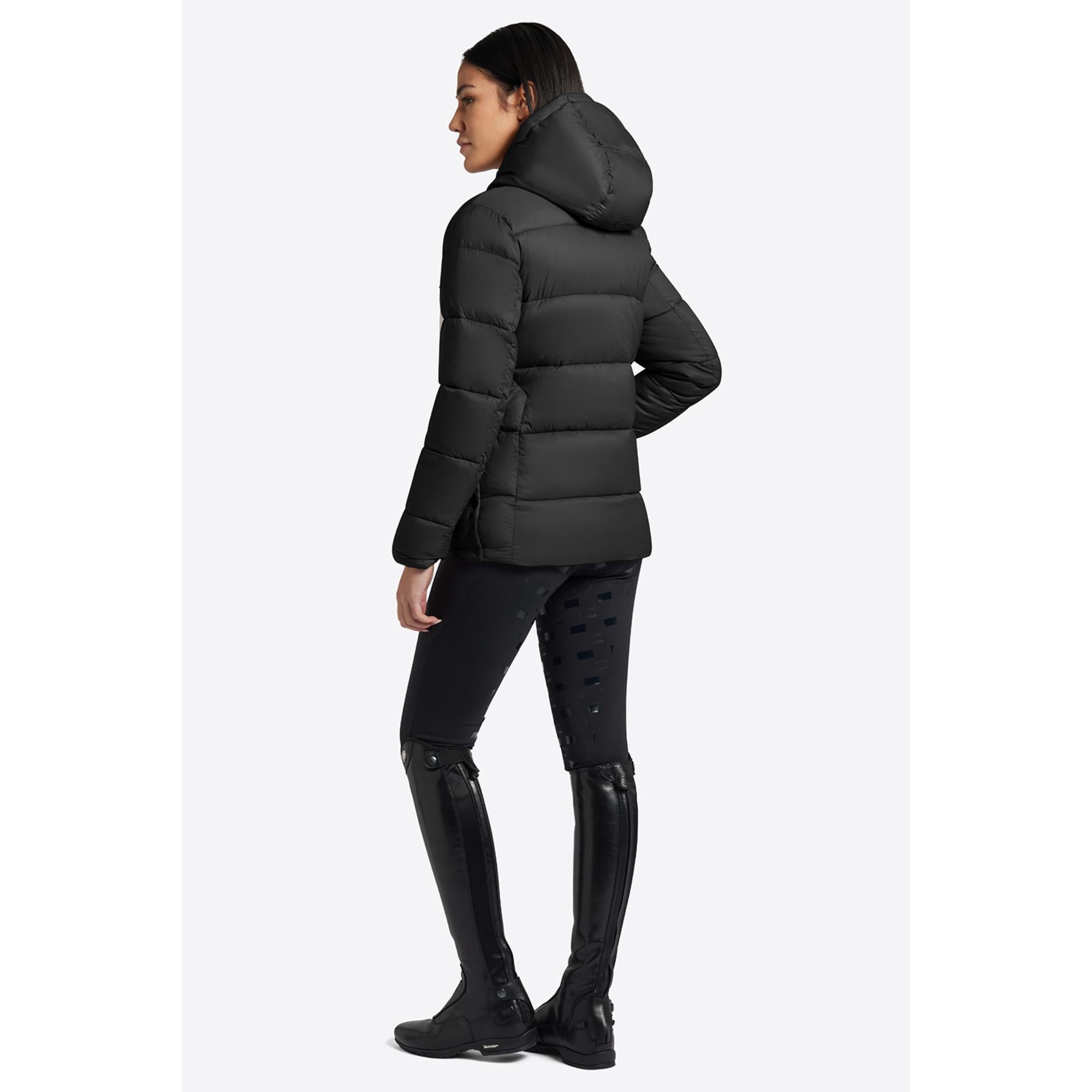RG WOMEN'S NYLON QUILTED HOODED PUFFER JACKET