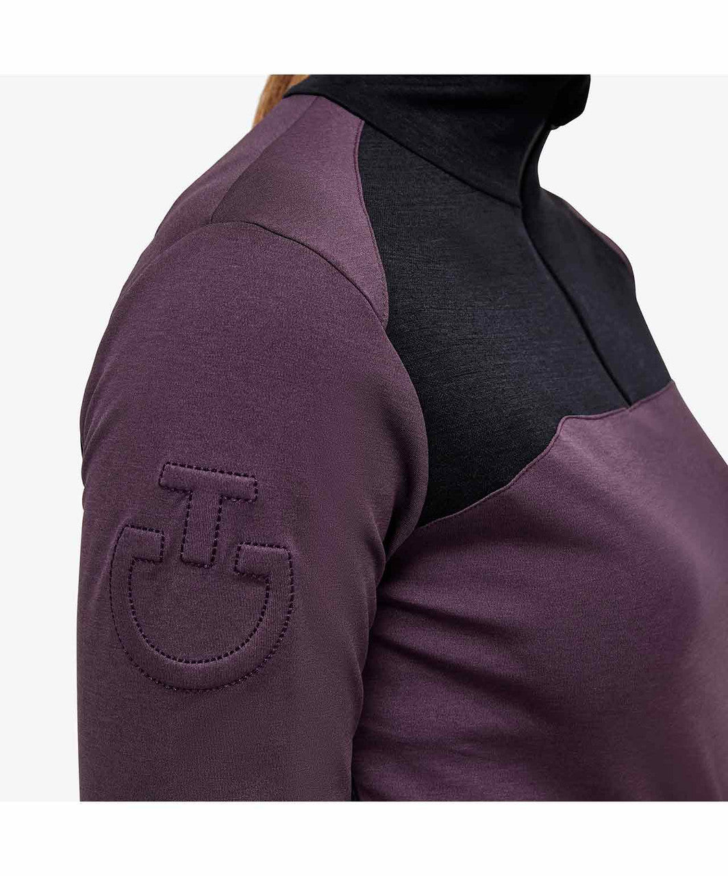 CAVALLERIA TOSCANA WOMEN'S TECH WOOL HALF ZIP TURTLENECK