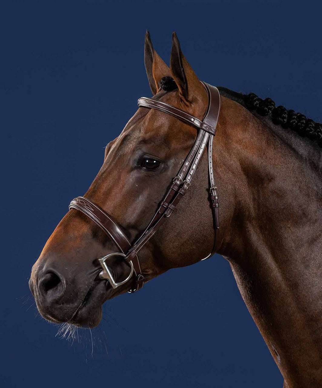DYON Wide Noseband Hunter Bridle - HU Collection Brown