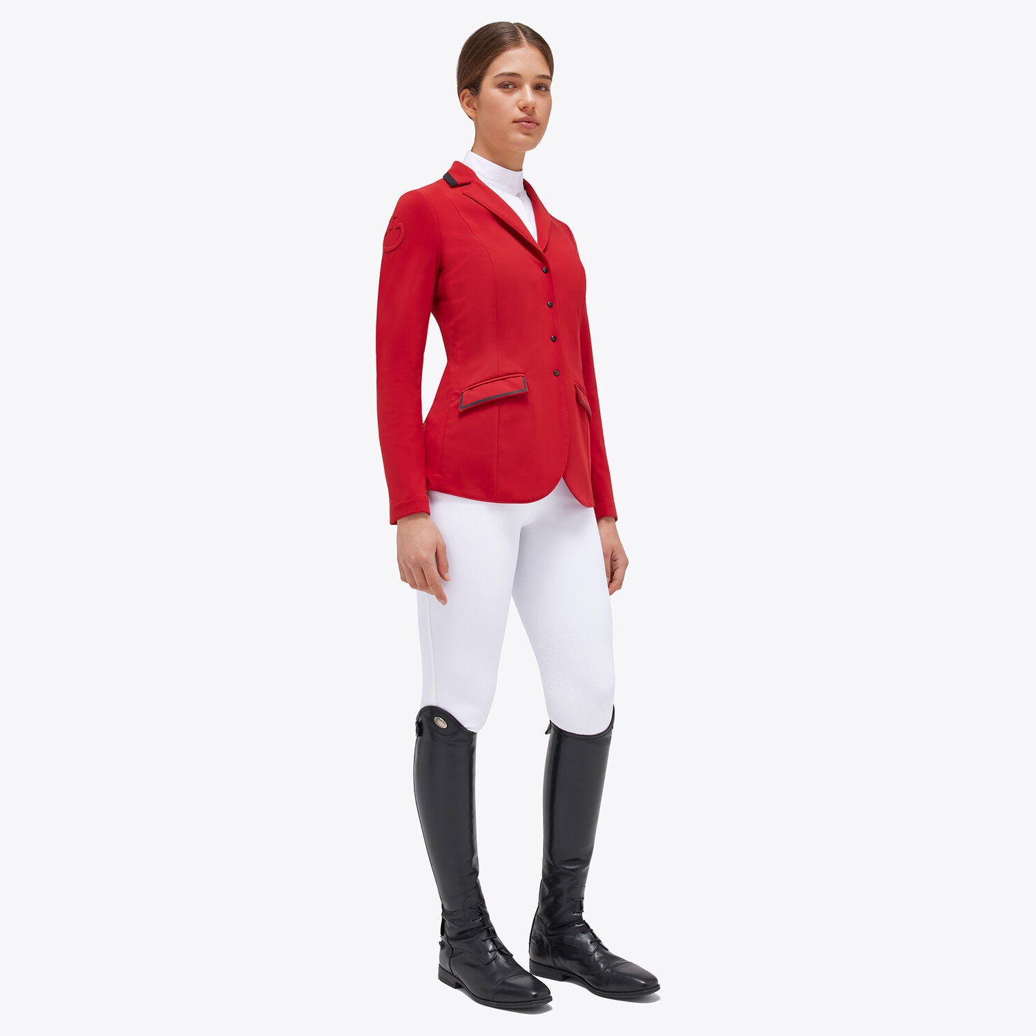 CAVALLERIA TOSCANA WOMEN'S JERSEY ZIP RIDING JACKET WITH INSERTS