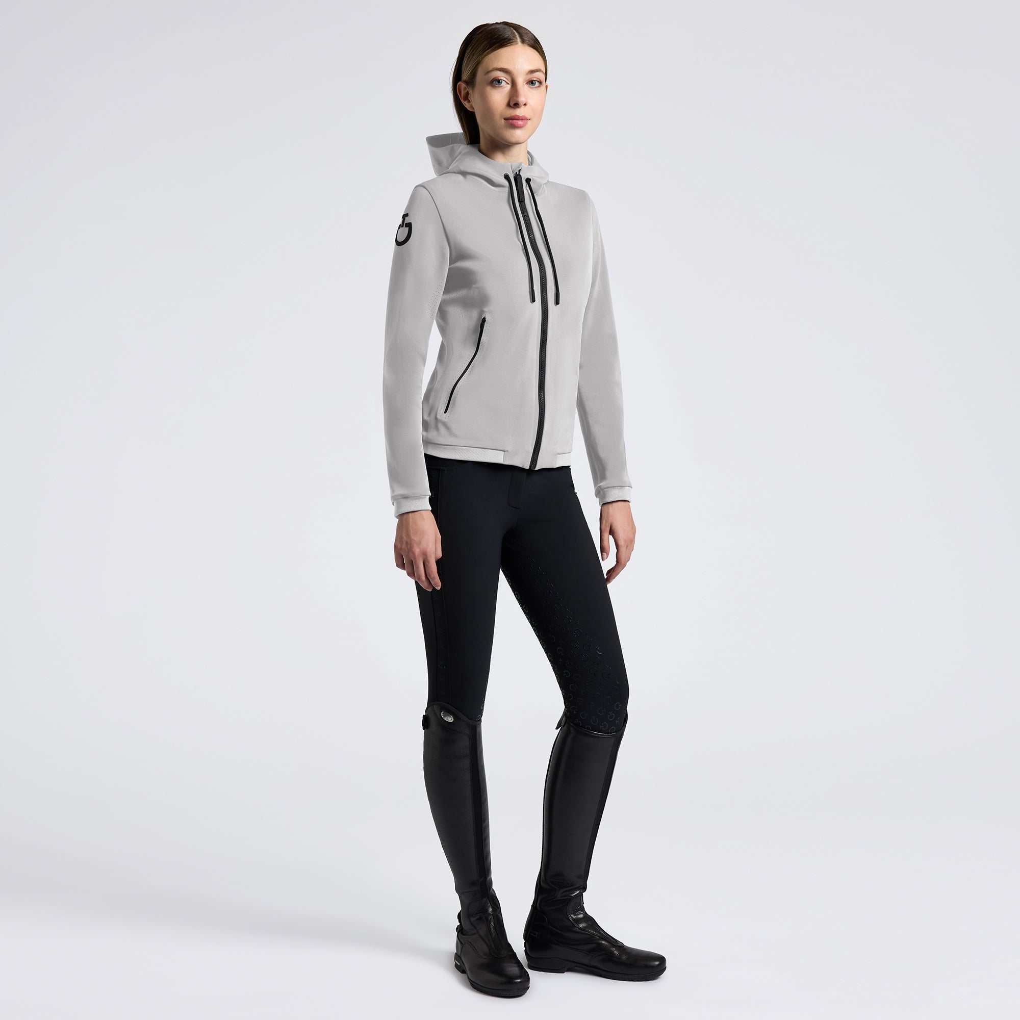 Cavalleria Toscana Perforated Jersey Inserts w/ Hooded Softshell Jacket