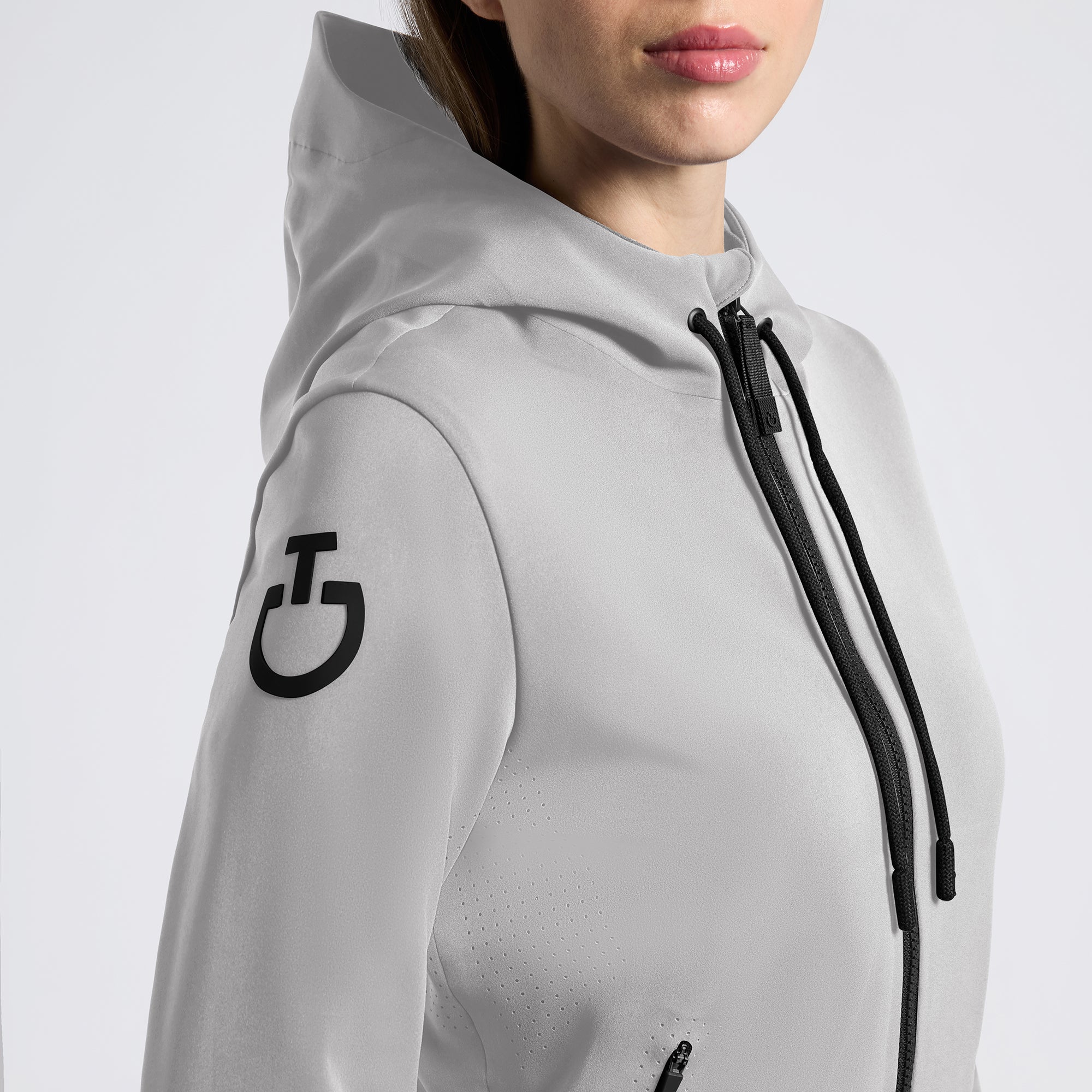 Cavalleria Toscana Perforated Jersey Inserts w/ Hooded Softshell Jacket