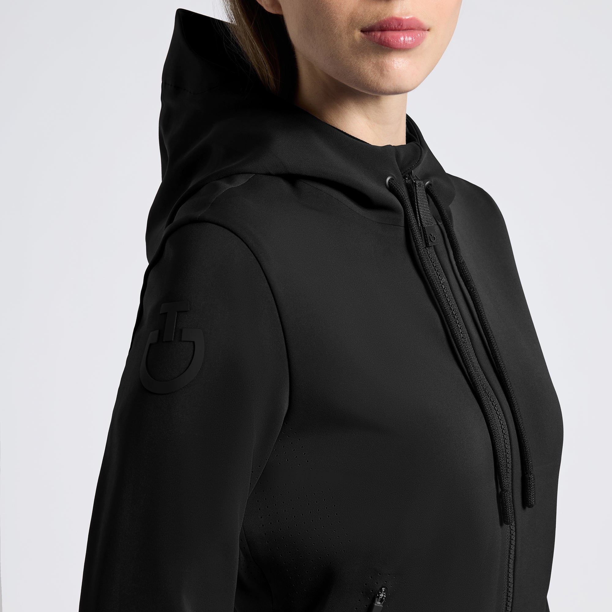 Cavalleria Toscana Perforated Jersey Inserts w/ Hooded Softshell Jacket