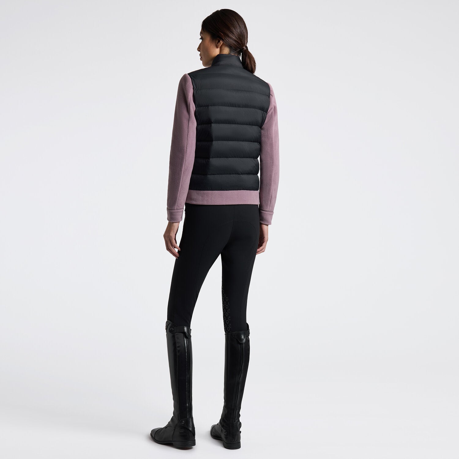 CAVALLERIA TOSCANA WOMEN'S HYBRID PUFFER TECH FLEECE JACKET