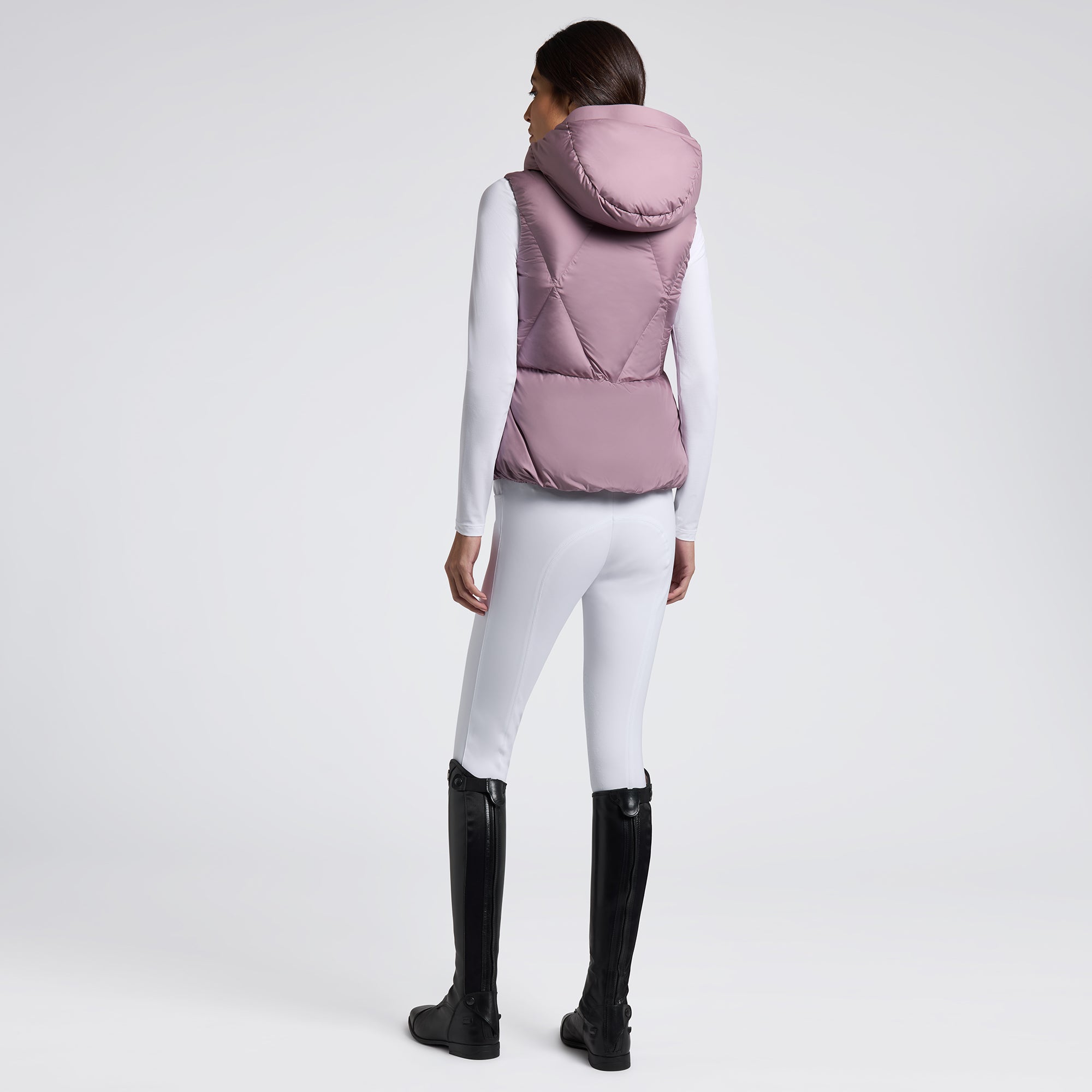 CAVALLERIA TOSCANA WOMENS HOODED DOWN PADDED NYLON VEST