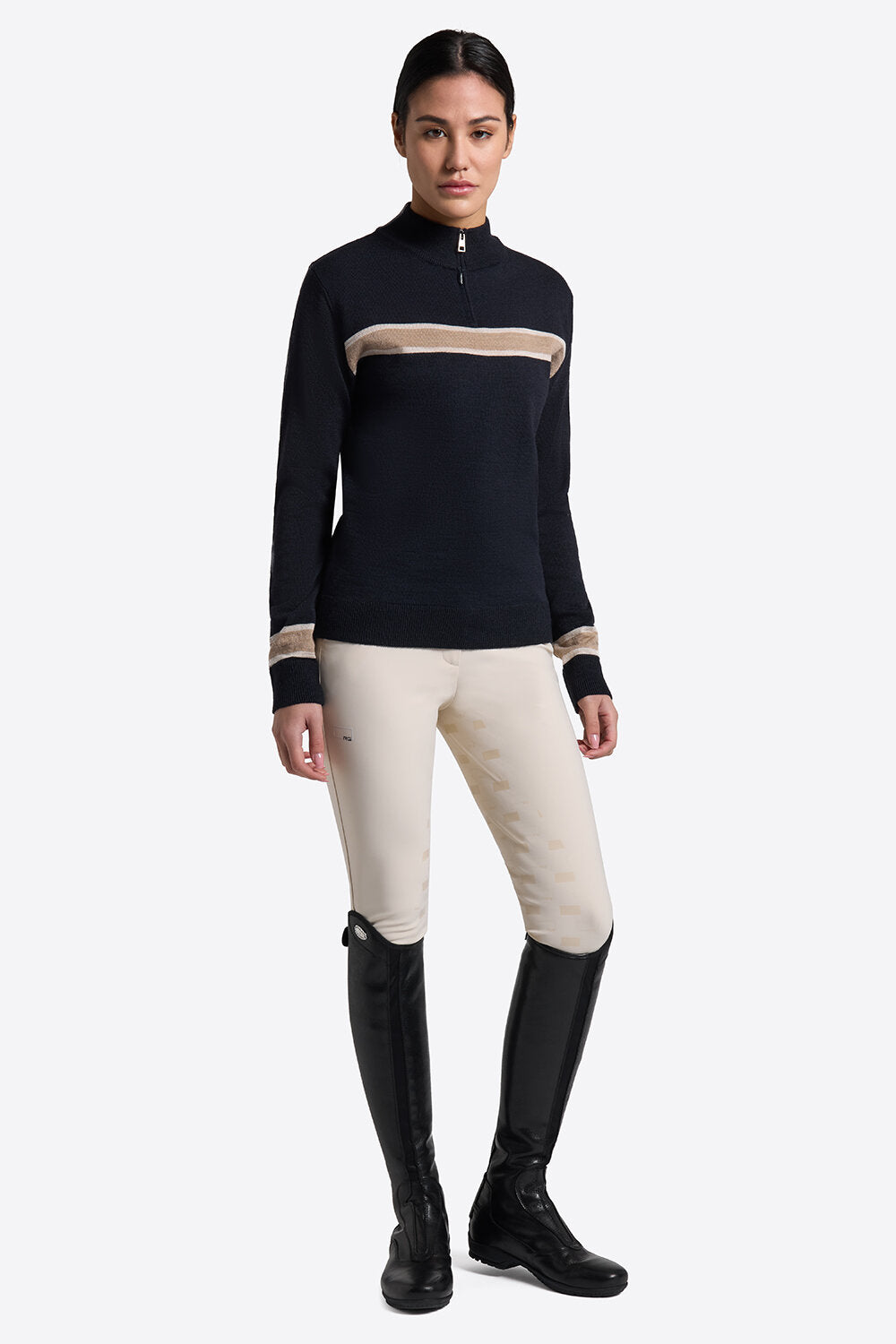 RG WOMEN'S WOOL BLEND HALF ZIP SWEATER