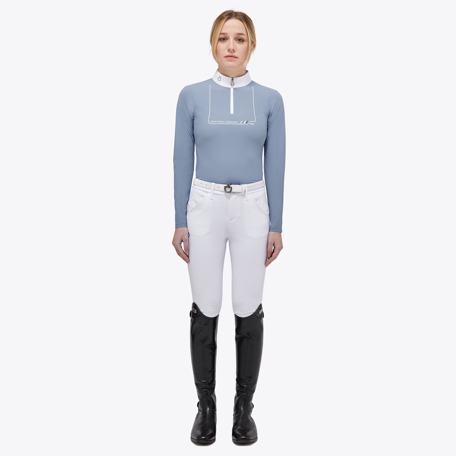 CAVALLERIA TOSCANA GIRLS Dash L/S Jersey Zip Competition Polo