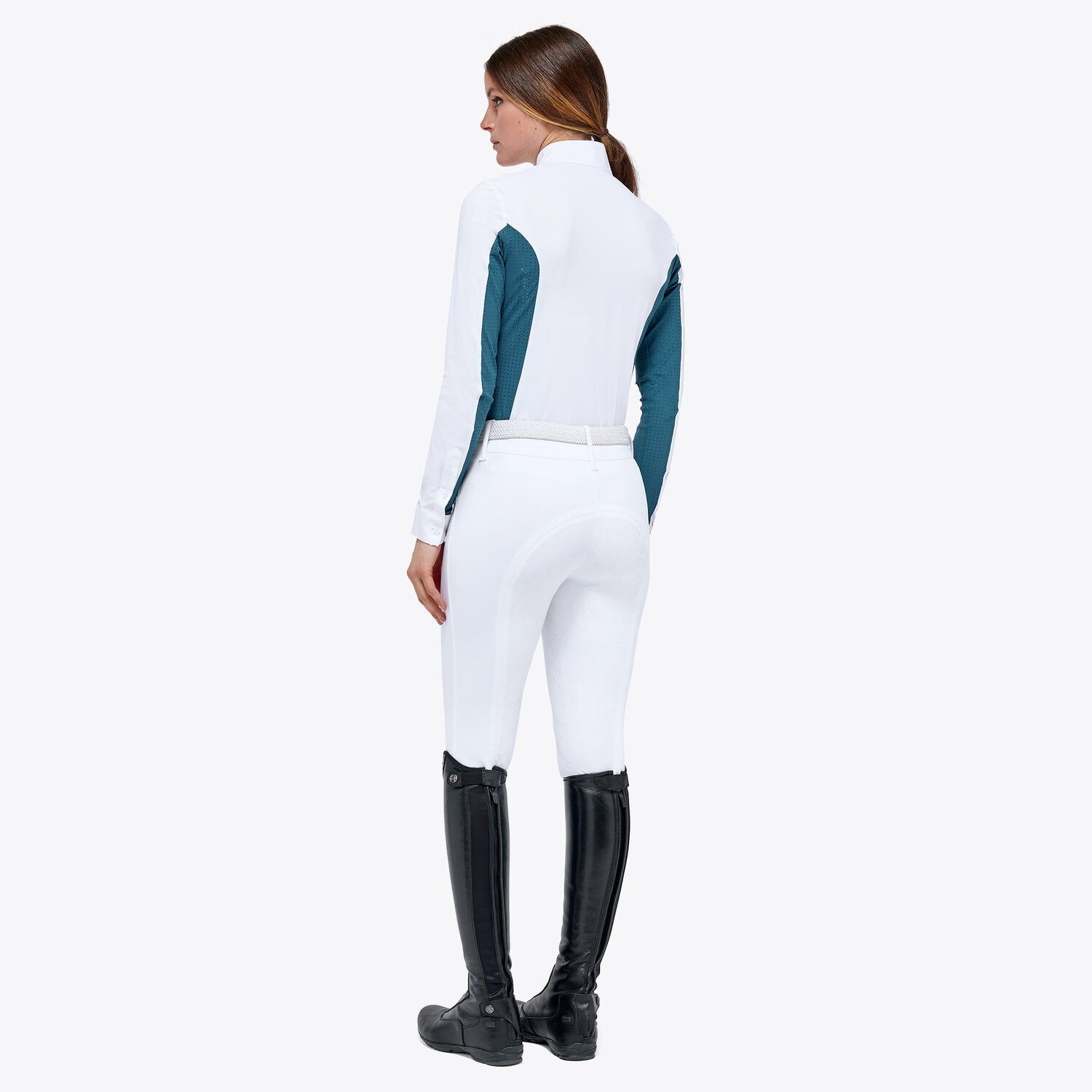 CAVALLERIA TOSCANA WOMEN`S JERSEY L/S COMPETITION SHIRT WITH PERFORATED INSERTS