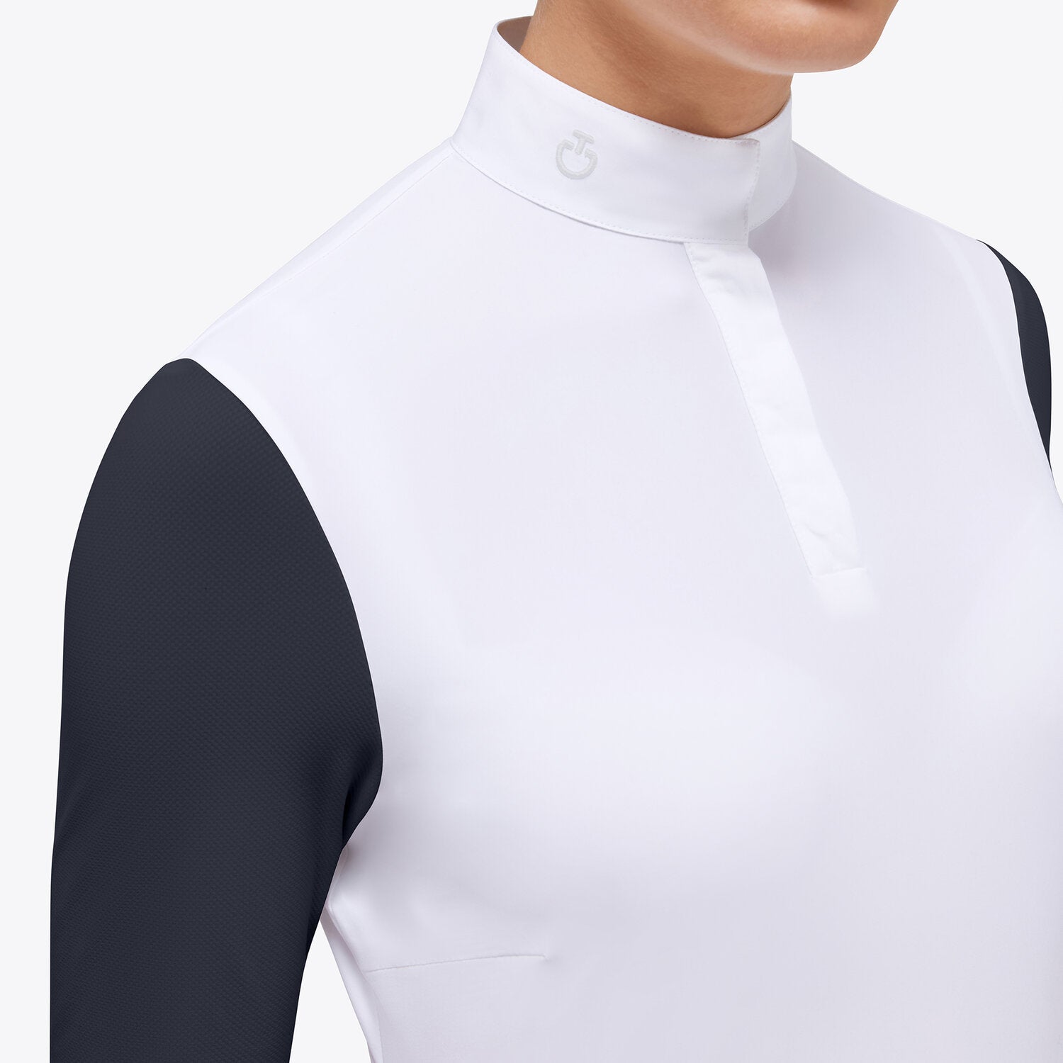 CAVALLERIA TOSCANA WOMEN'S Jersey Mesh L/S Competition Button Polo