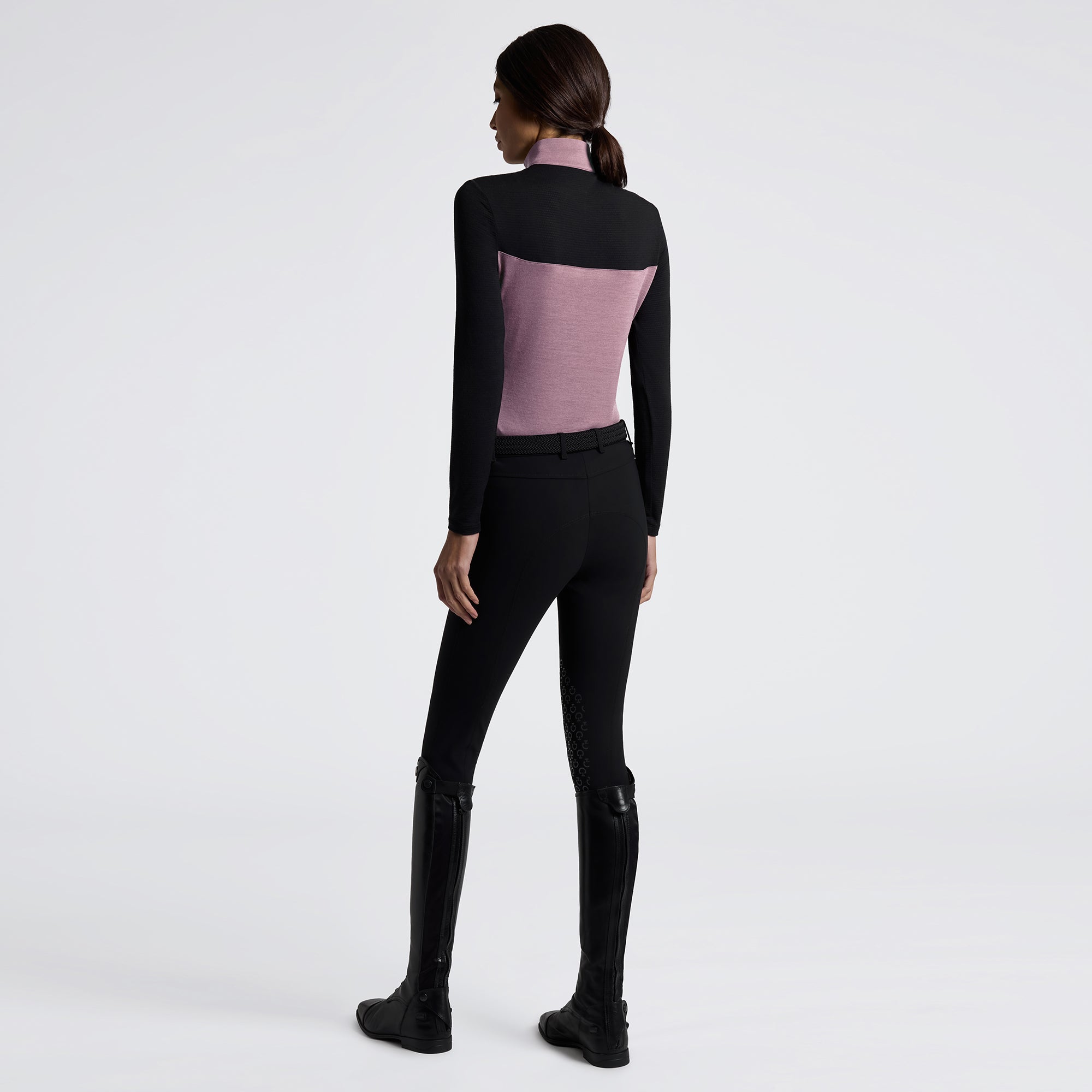 CAVALLERIA TOSCANA WOMEN'S L/S WOOL HALF ZIP TRAINING POLO