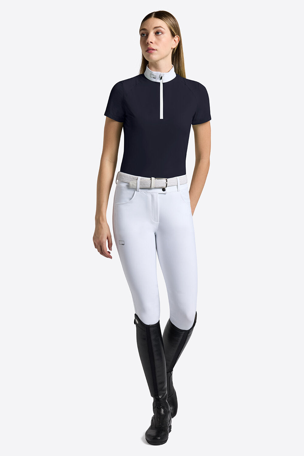 RG WOMEN'S S/S MICRO-PERFORATED JERSEY INSERTS COMPETITION ZIP SHIRT