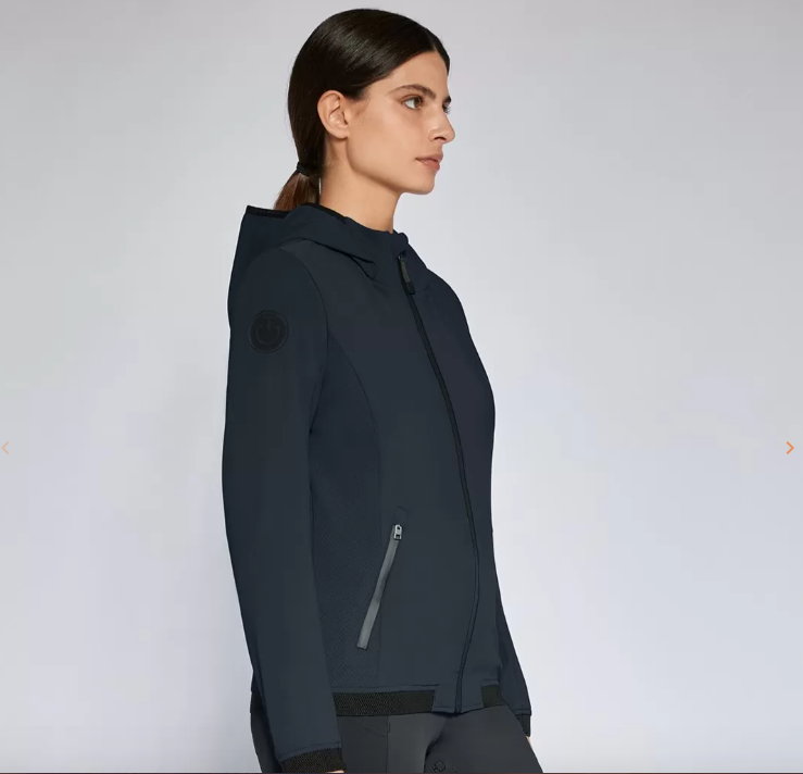 CAVALLERIA TOSCANA PERFORATED JERSEY HOODED SOFTSHELL JACKET