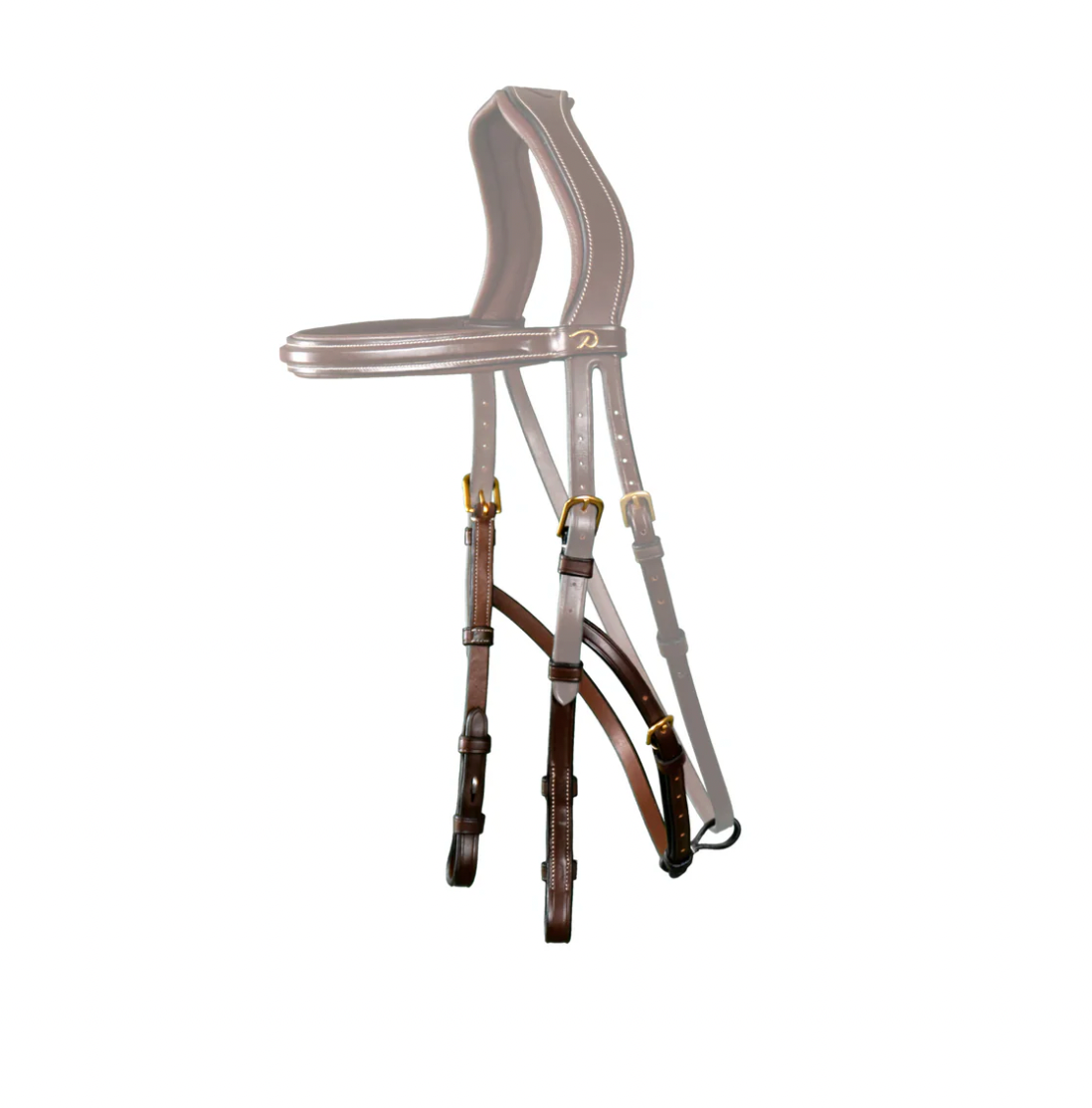 HACKAMORE CHEEKPIECES - D COLLECTION BROWN FULL