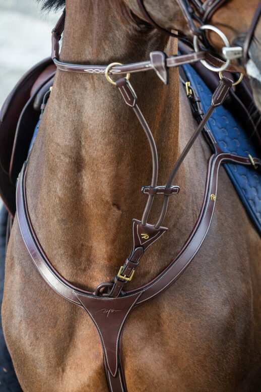 ELASTIC RUNNING MARTINGALE ATTACHMENT - D COLLECTION BROWN FULL