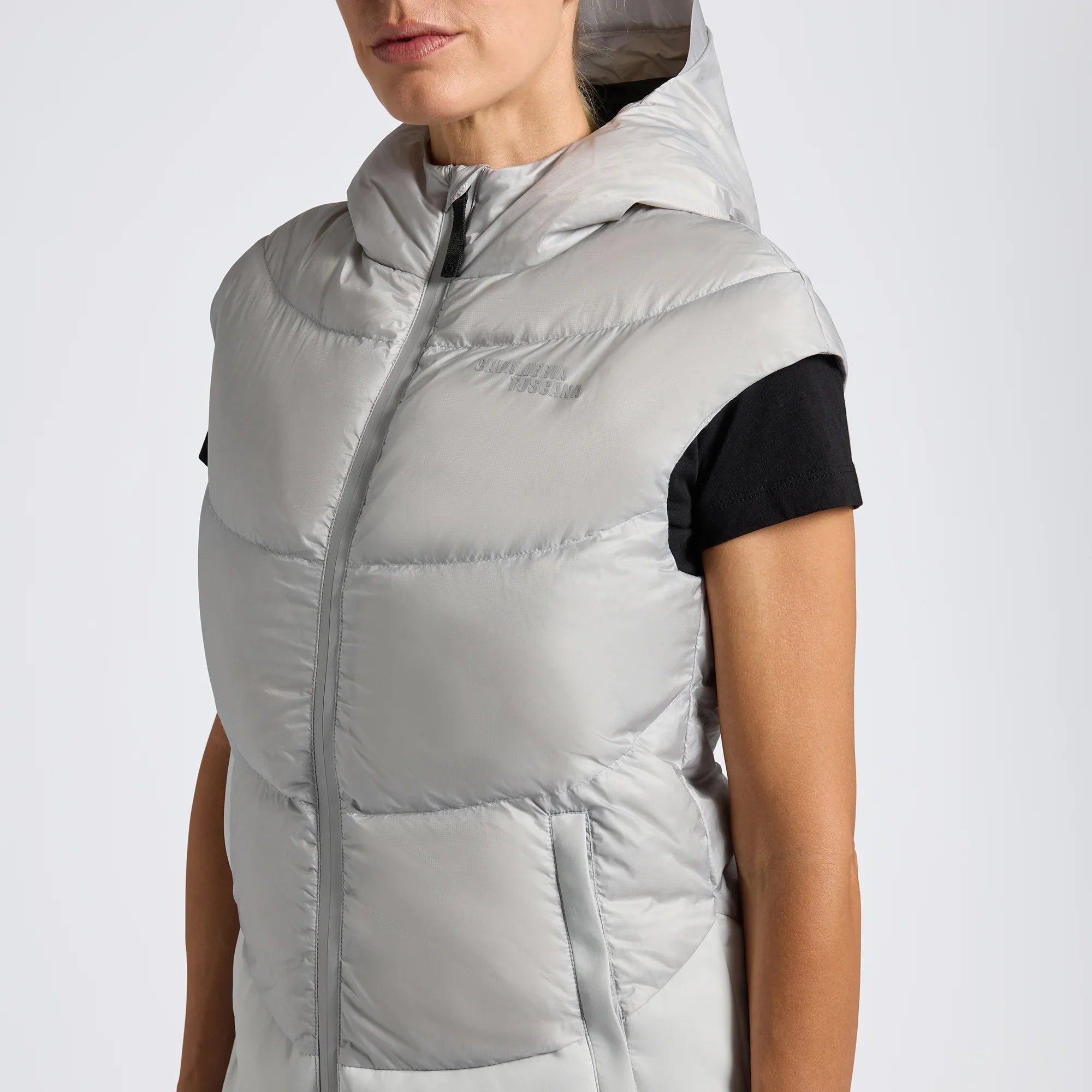 CAVALLERIA TOSCANA Hooded Down Padded Nylon Vest LADIES