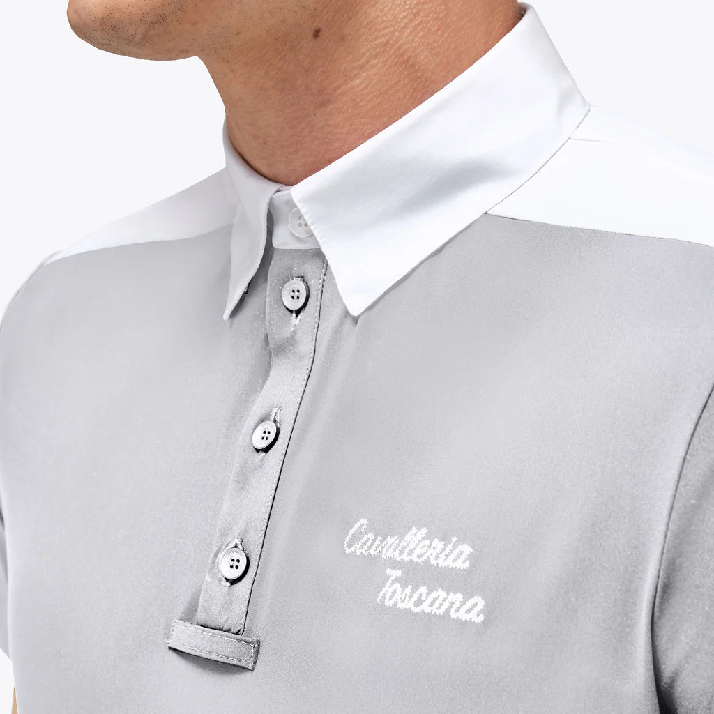 CAVALLERIA TOSCANA MEN'S JERSEY S/S COMPETITION POLO WITH EMBROIDERED LOGO