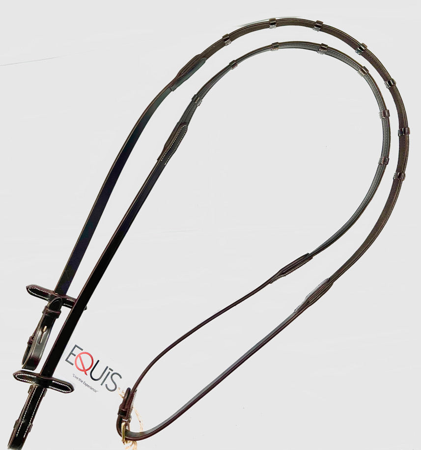 AVILA EQUESTRIAN MONZA HUNTER LEATHER W/ RUBBER REINS (BRASS)