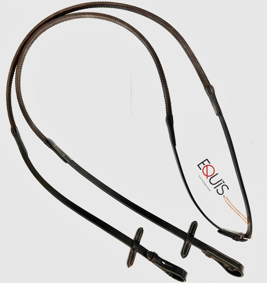 AVILA EQUESTRIAN IMOLA RUBBER FLAT REINS (SS) BROWN